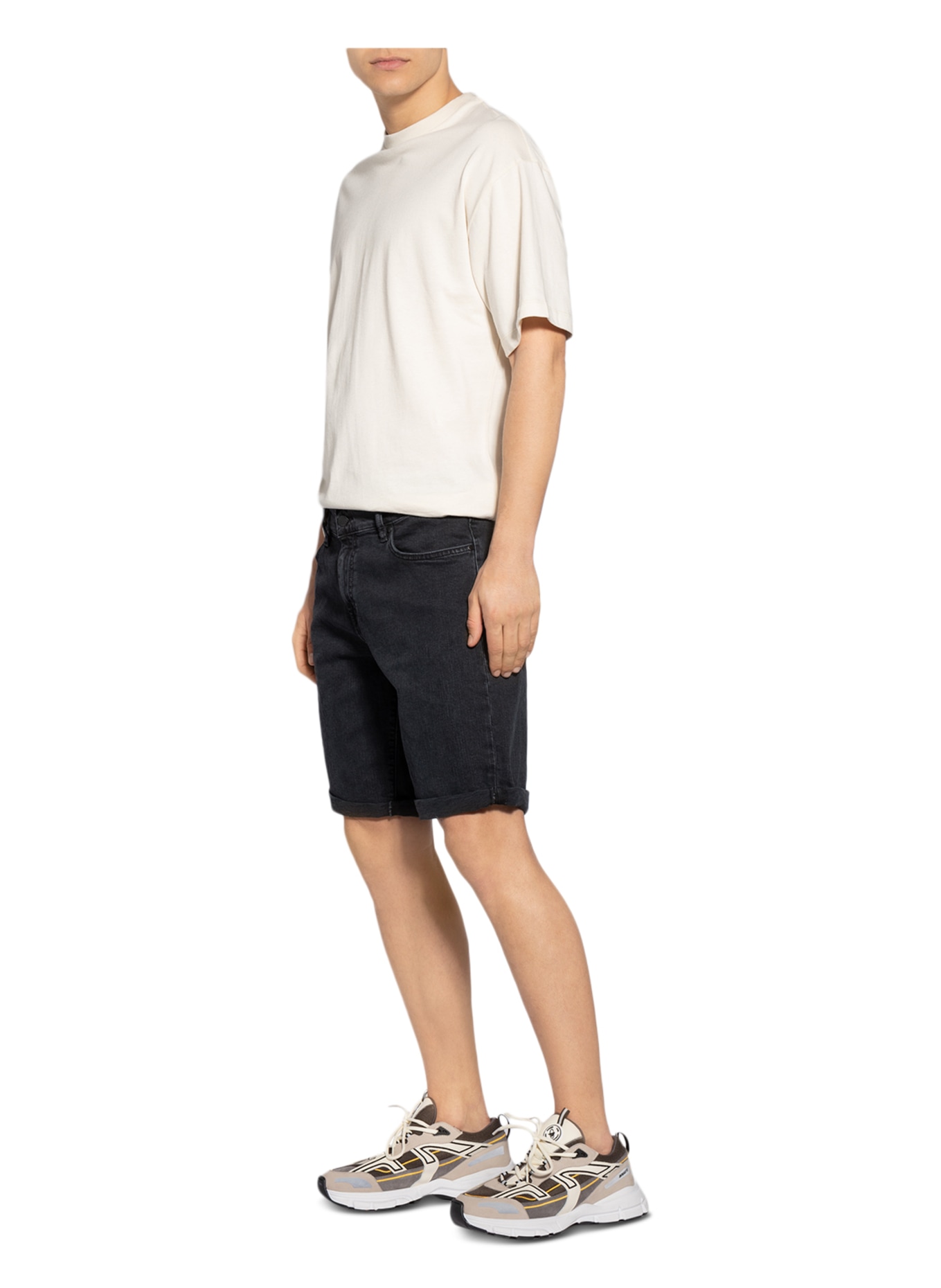 ARMEDANGELS Denim shorts NAIL slim fit, Color: 472 washed down black (Image 4)