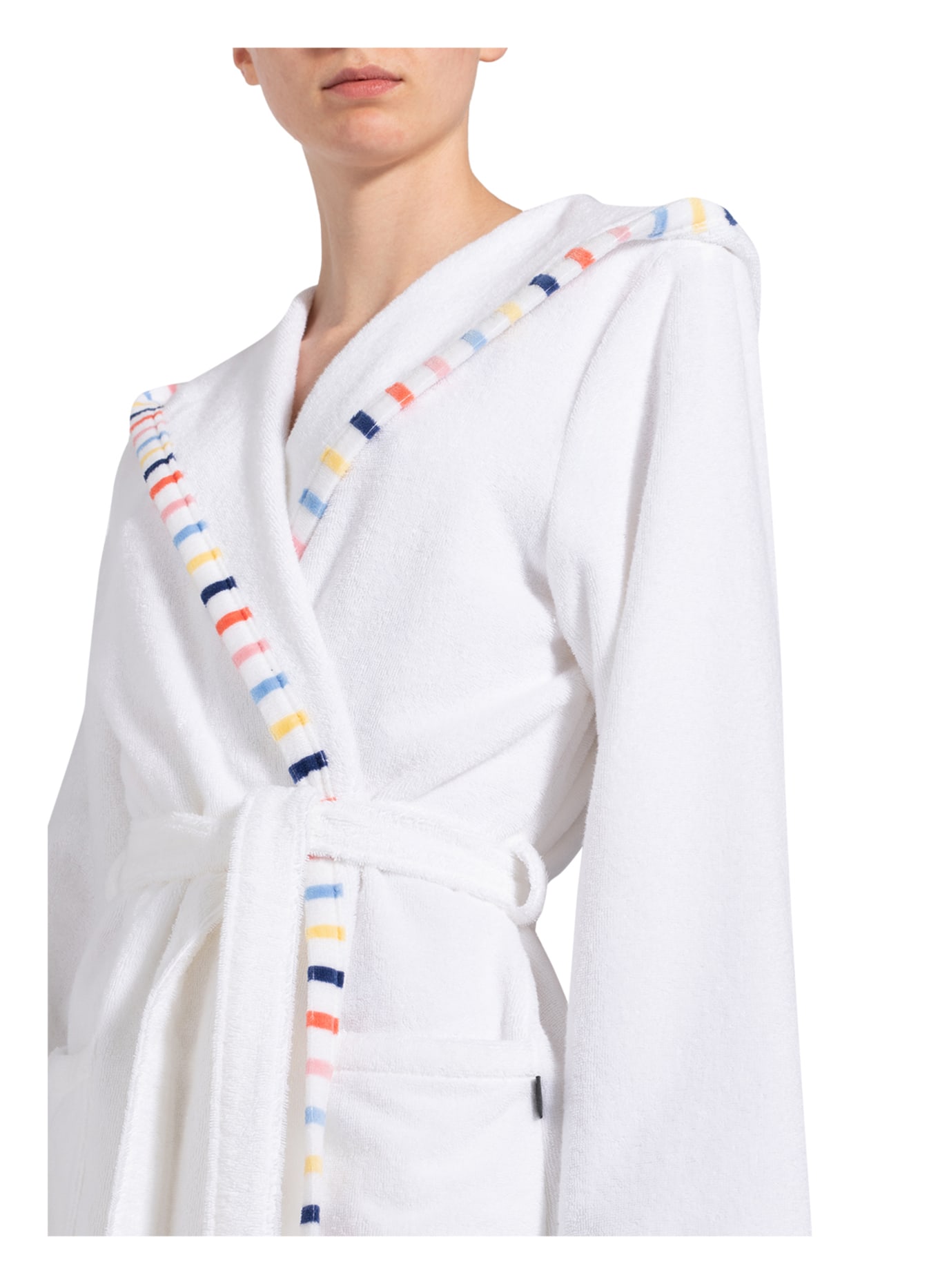 Cawö Women’s bathrobe with hood , Color: WHITE (Image 5)