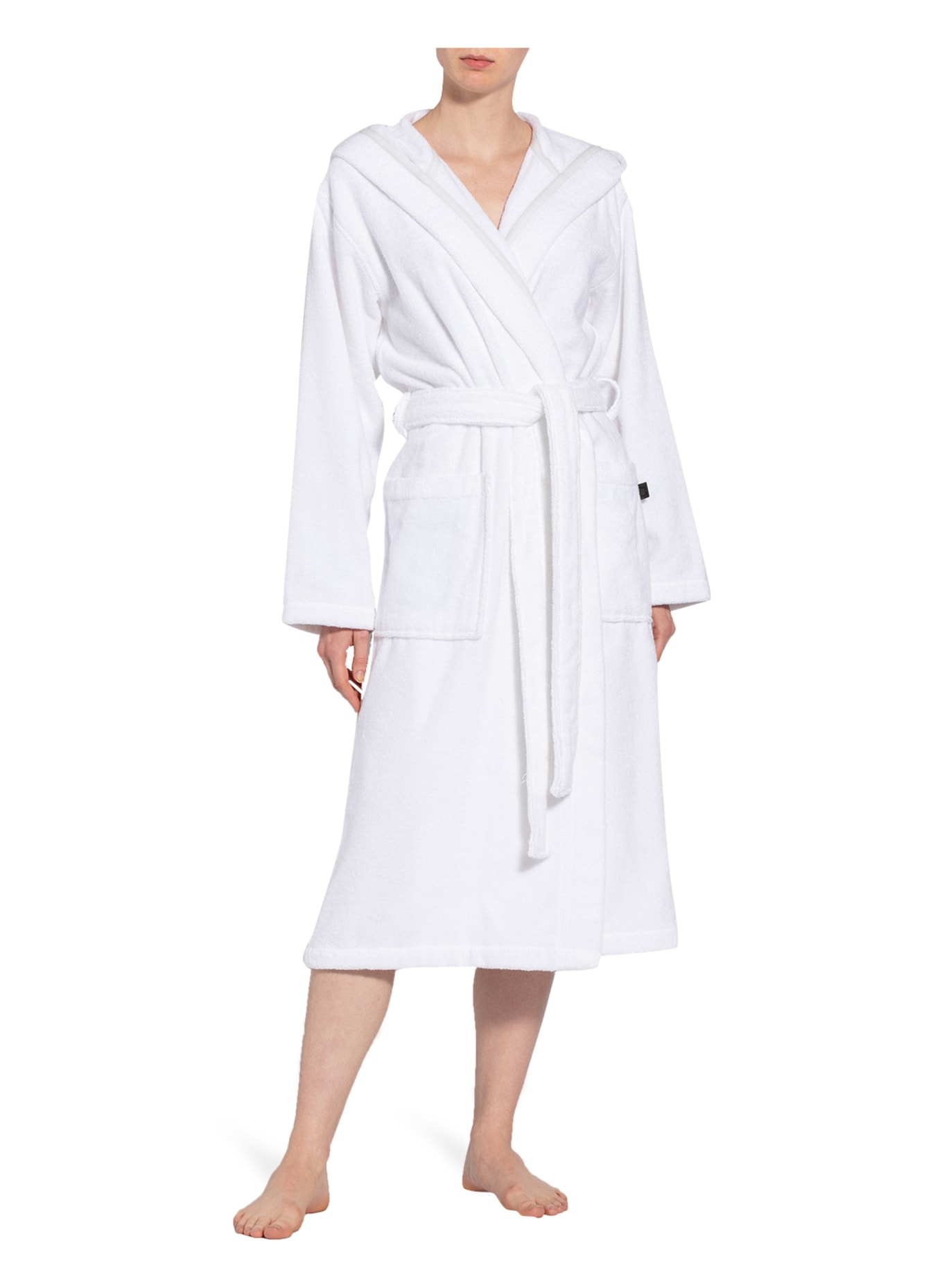 Cawö Women’s bathrobe with hood , Color: WHITE (Image 2)
