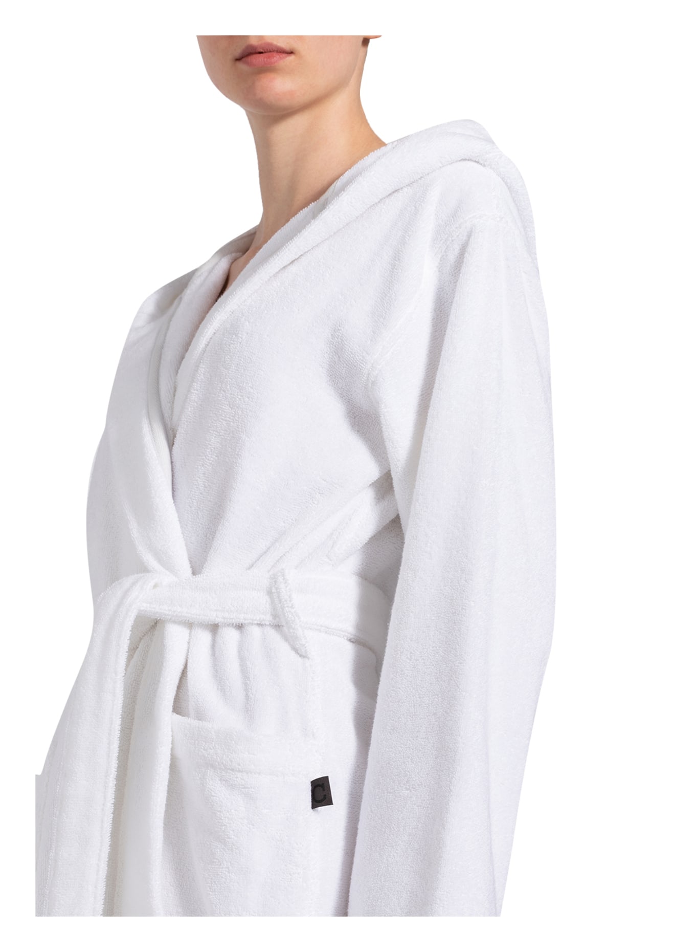 Cawö Women’s bathrobe with hood , Color: WHITE (Image 5)