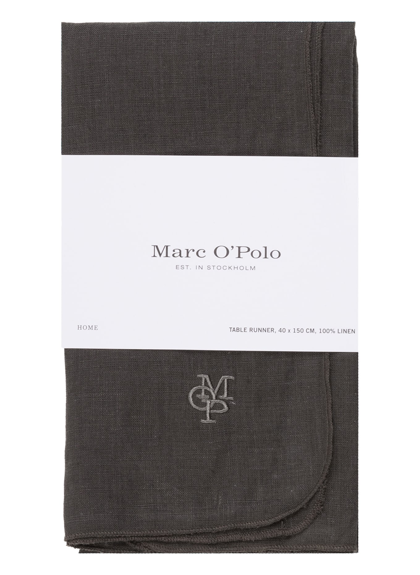Marc O'Polo Table runner VALKA made of linen, Color: DARK GRAY (Image 3)