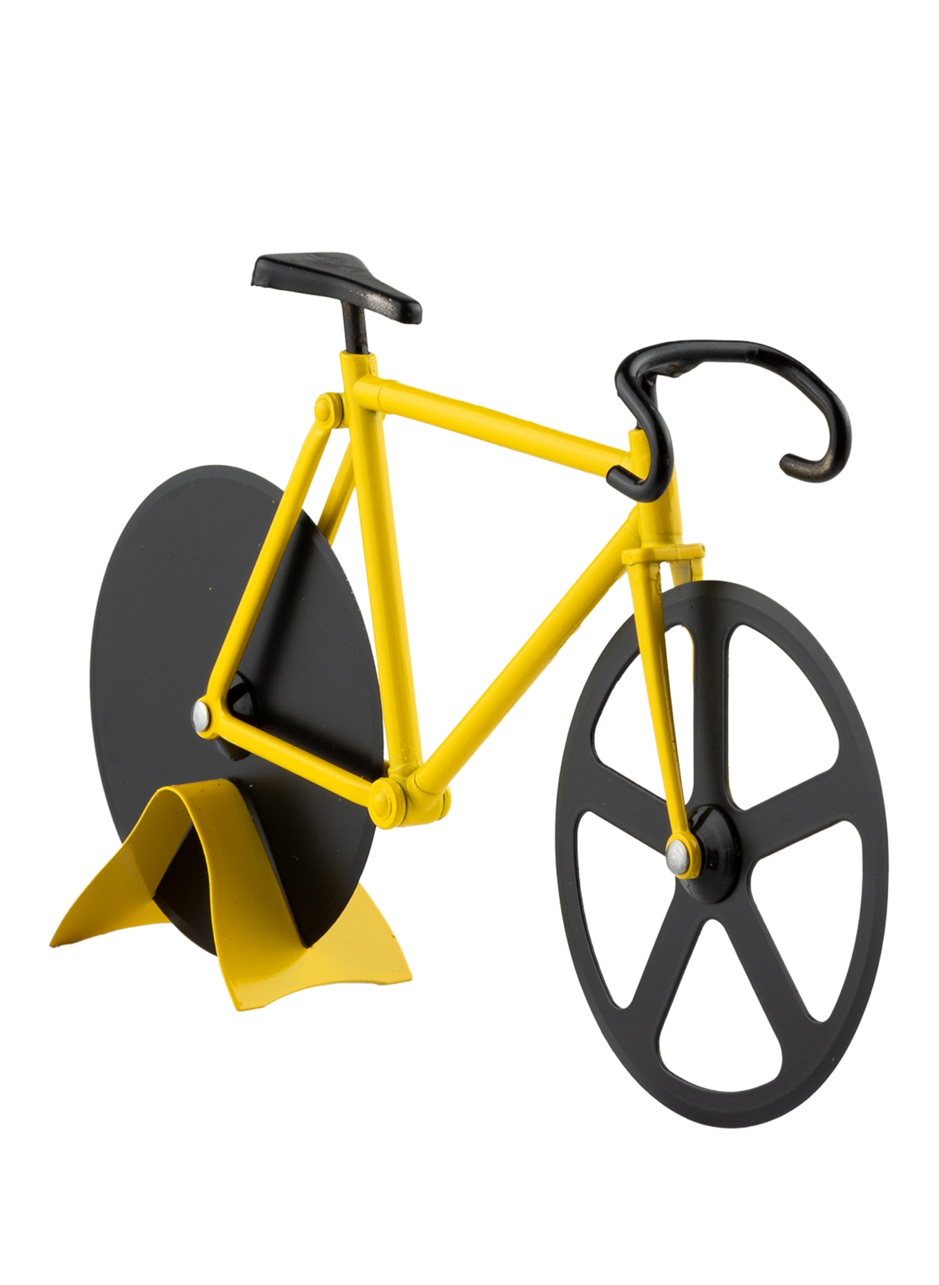 DOIY Pizza cutter THE FIXIE, Color: YELLOW/ BLACK (Image 2)