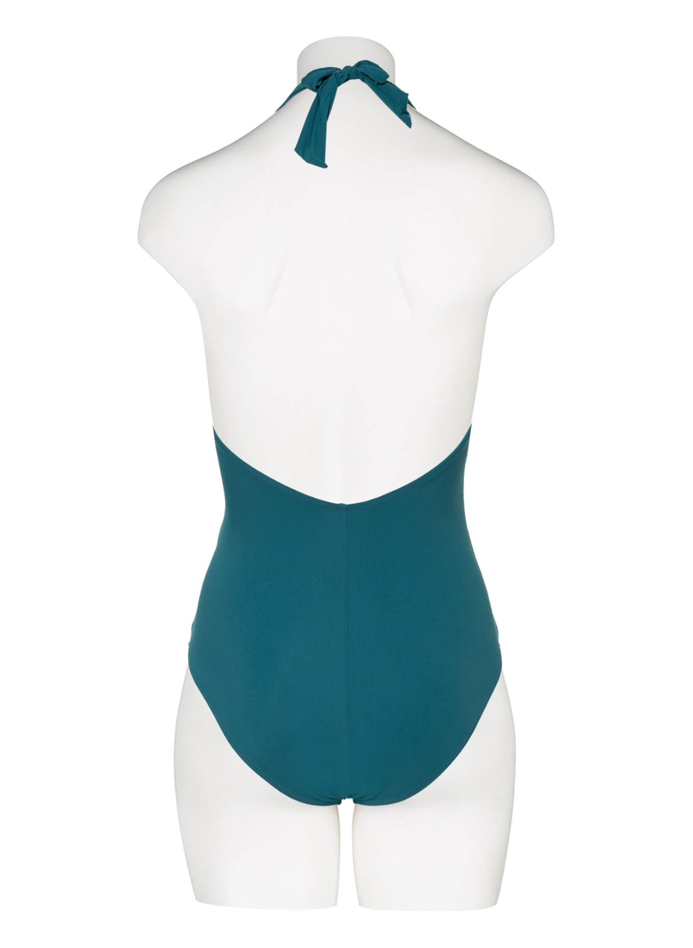 MARYAN MEHLHORN Halter neck swimsuit SOLIDS, Color: TEAL (Image 3)