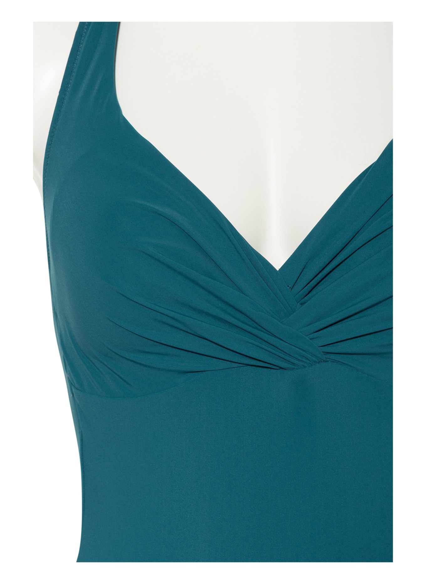 MARYAN MEHLHORN Halter neck swimsuit SOLIDS, Color: TEAL (Image 4)