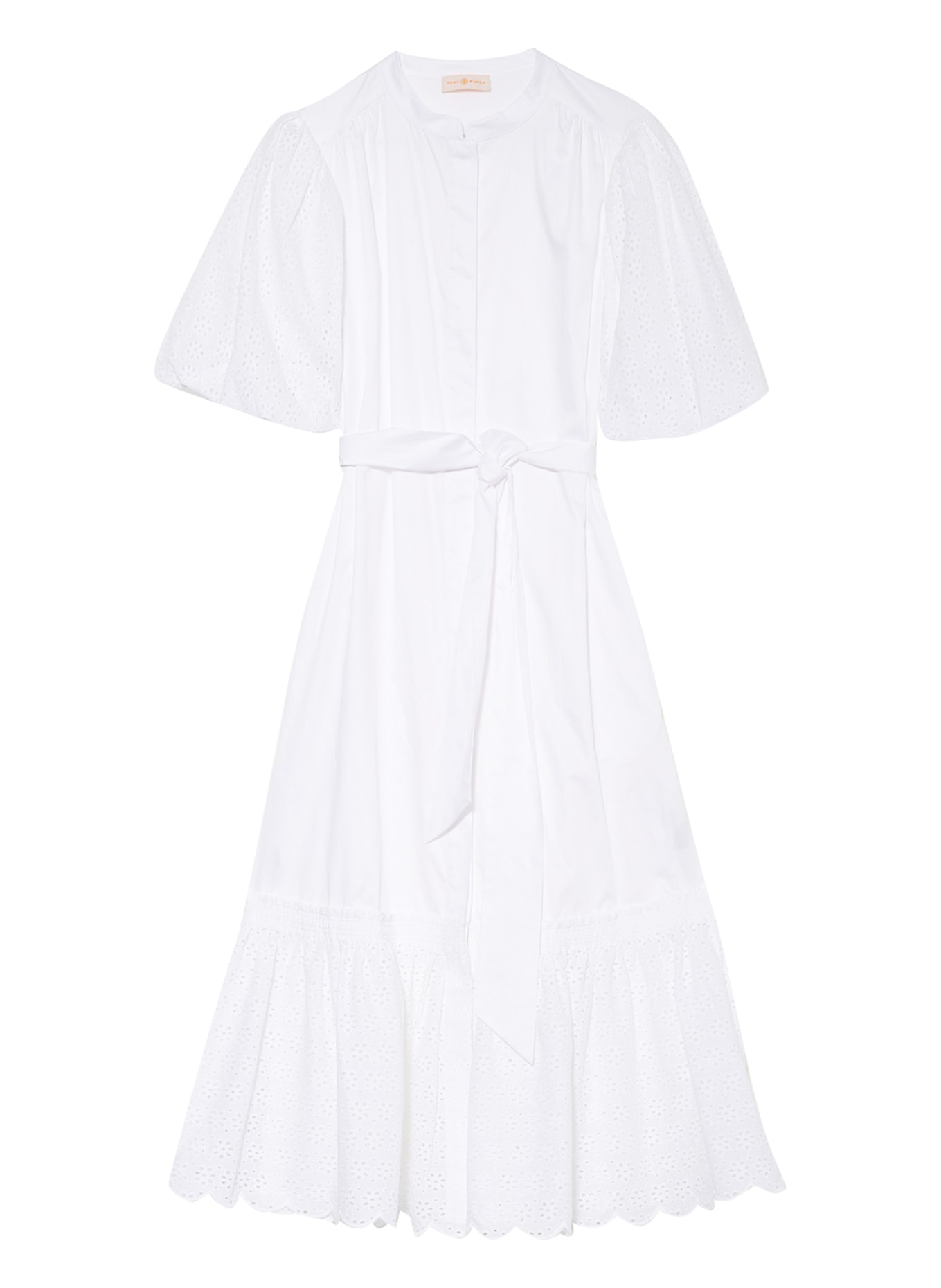 TORY BURCH Dress with broderie anglaise, Color: WHITE (Image 1)