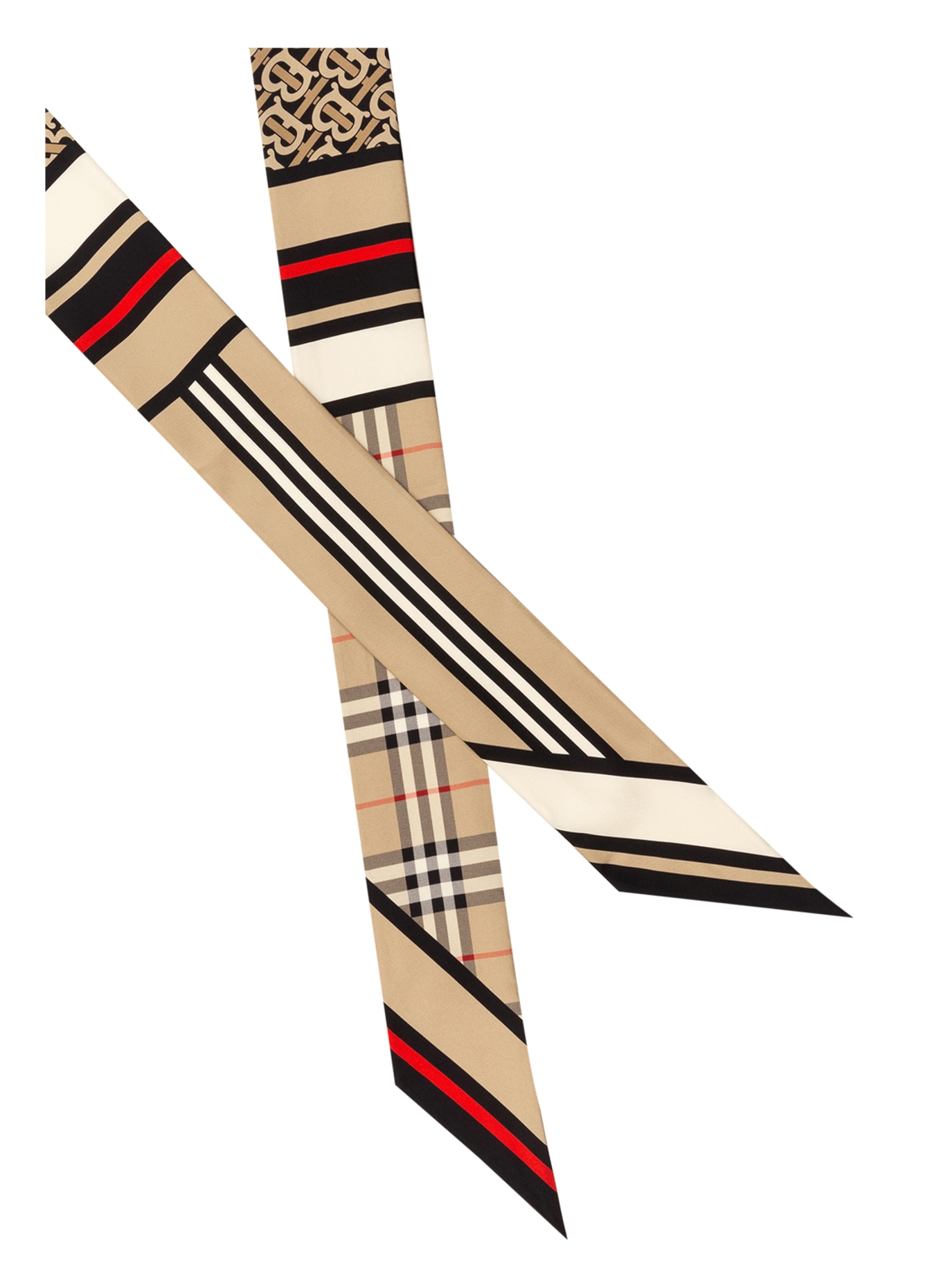 BURBERRY Silk scarf, Color: BEIGE/ BLACK/ ECRU (Image 2)