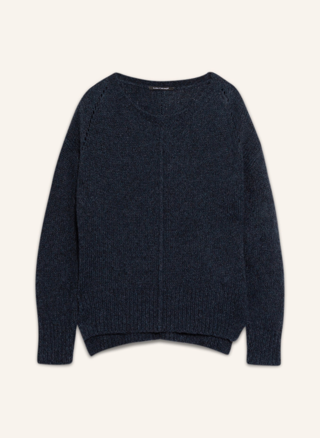 LUISA CERANO Pullover mit Alpaka: DUNKELBLAU / SCHWARZ
