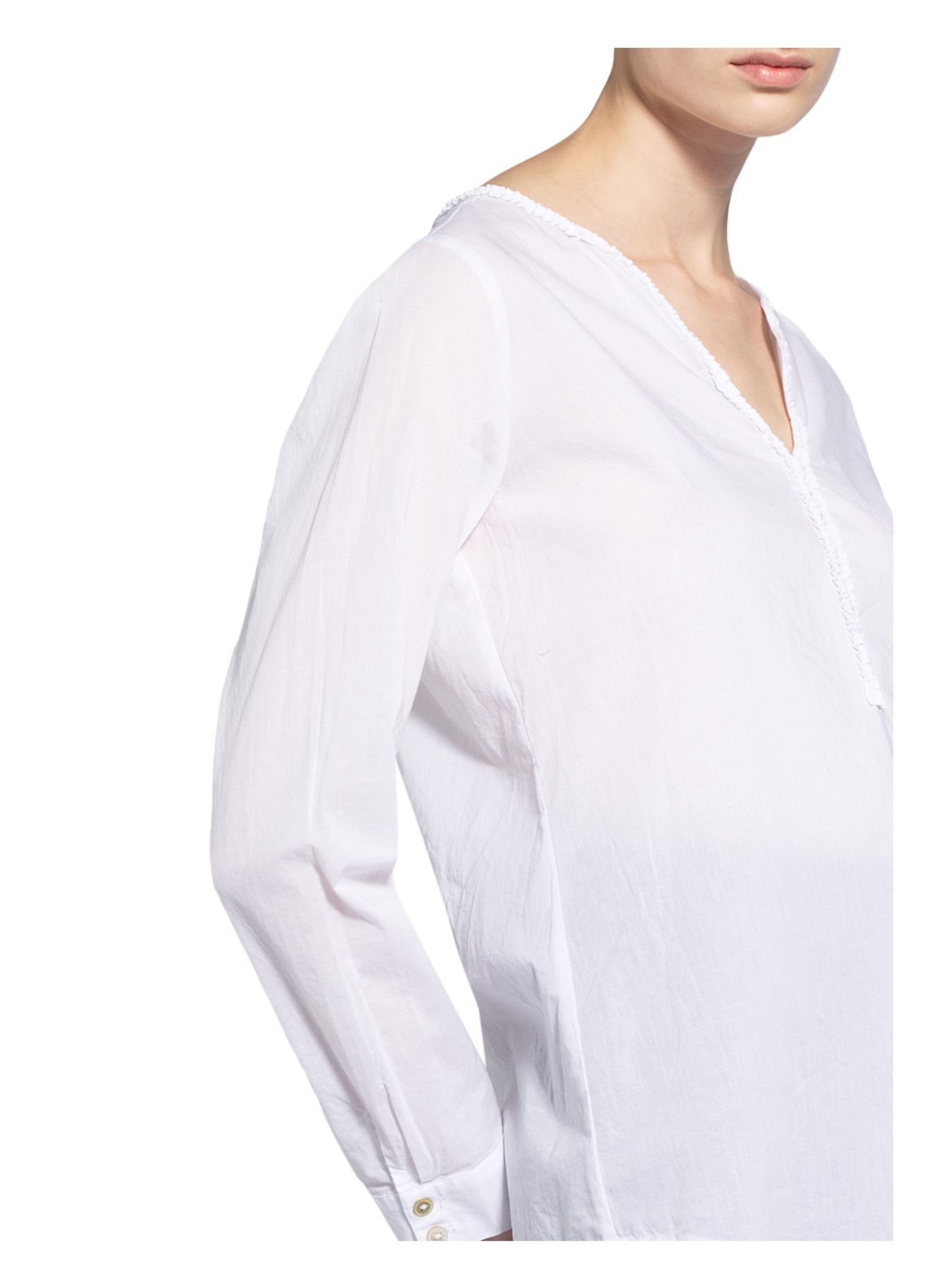 LIEBLINGSSTÜCK Blouse-style shirt ROSEMARIE with ruffle trim, Color: WHITE (Image 4)
