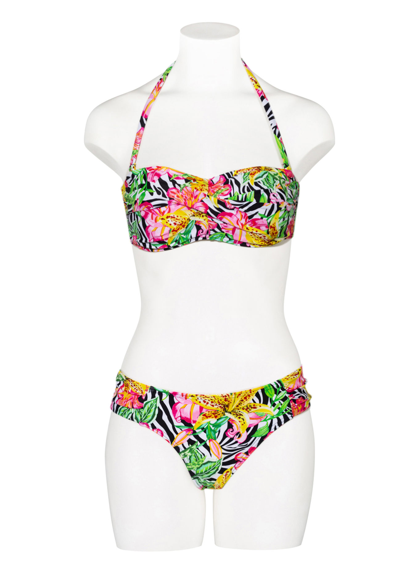 Hot Stuff Basic-Bikini-Hose, Farbe: WEISS/ PINK/ GELB (Bild 2)