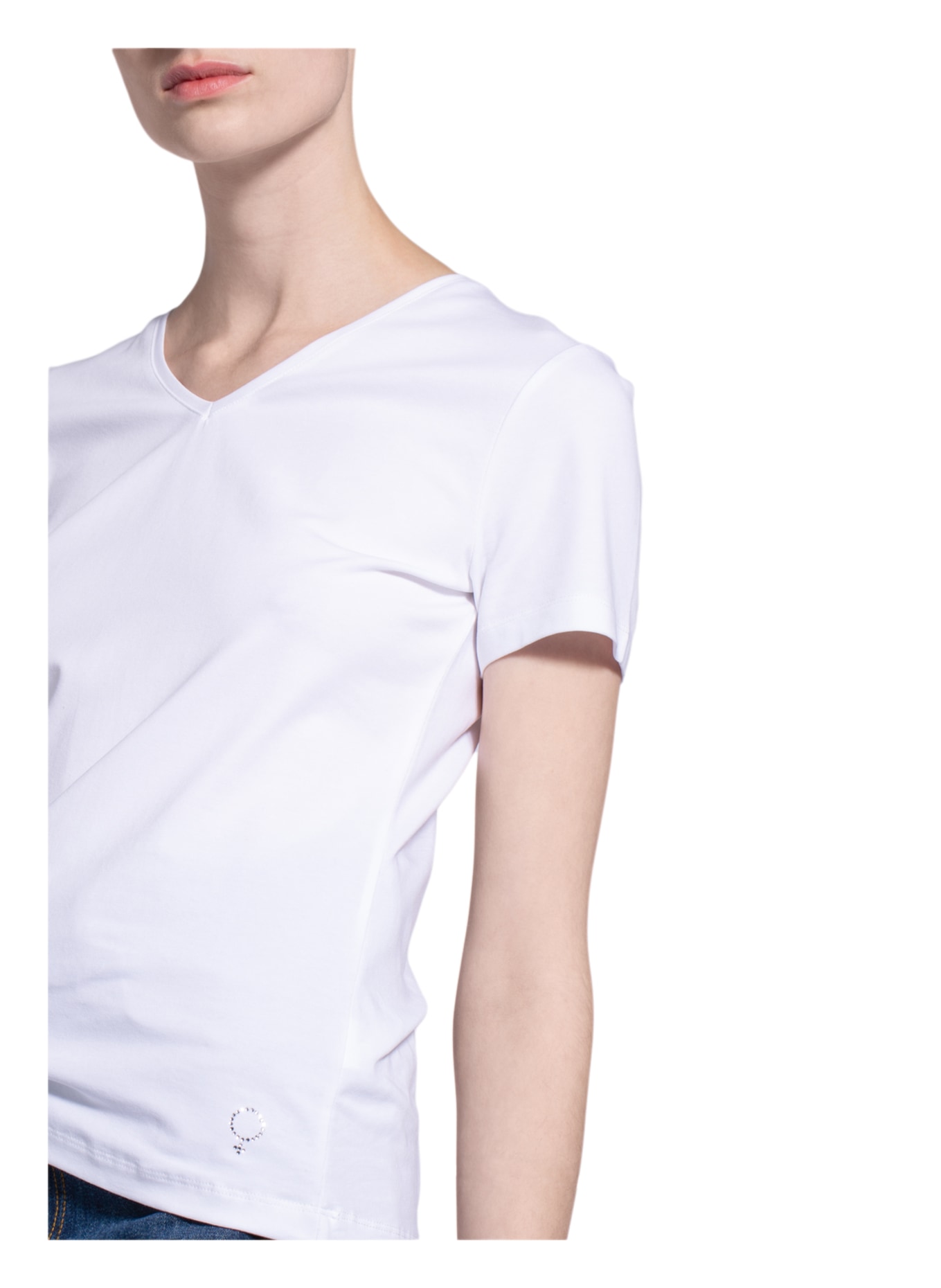 BOVIVA T-Shirt mit Schmucksteinen, Farbe: WEISS (Bild 4)