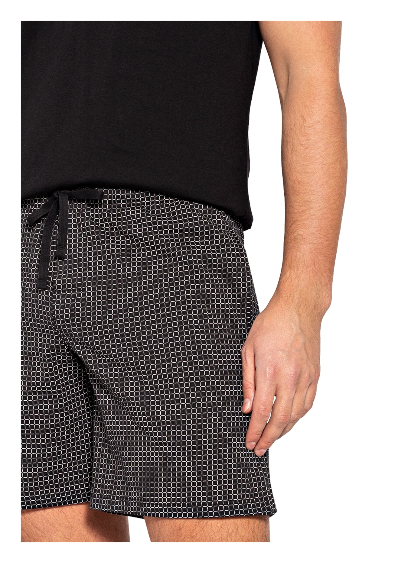 SCHIESSER Pajama shorts MIX+RELAX, Color: BLACK/ WHITE (Image 5)