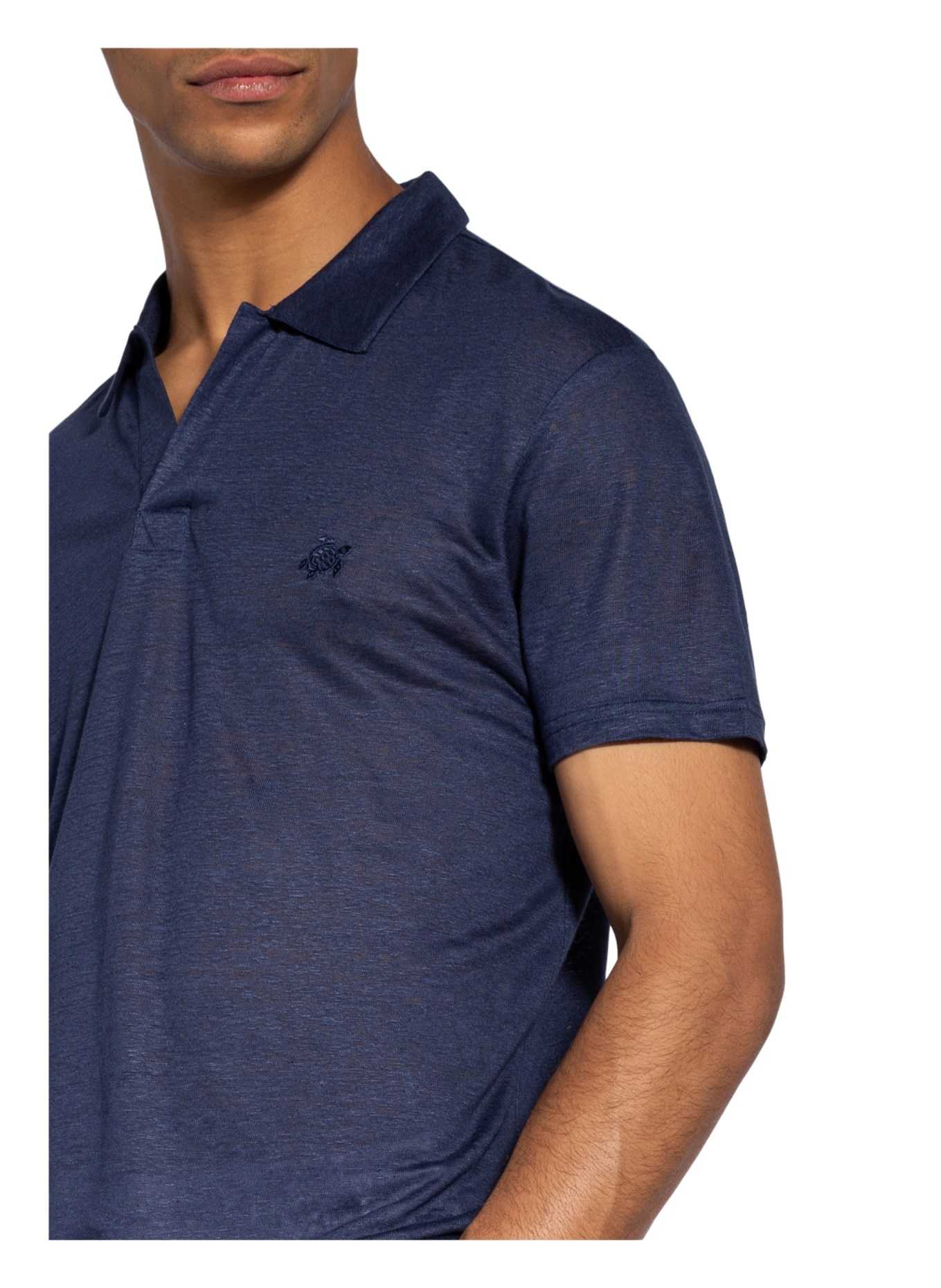 VILEBREQUIN Linen polo shirt PYRAMIDE, Color: DARK BLUE (Image 4)