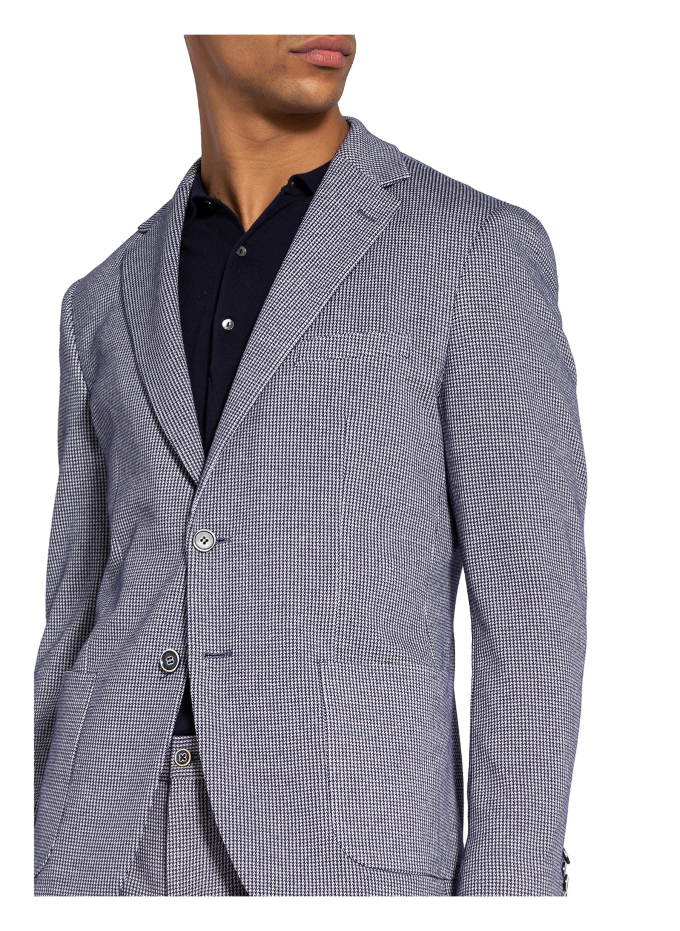 PAUL Suit jacket slim fit in jersey, Color: WHITE/ DARK BLUE (Image 5)