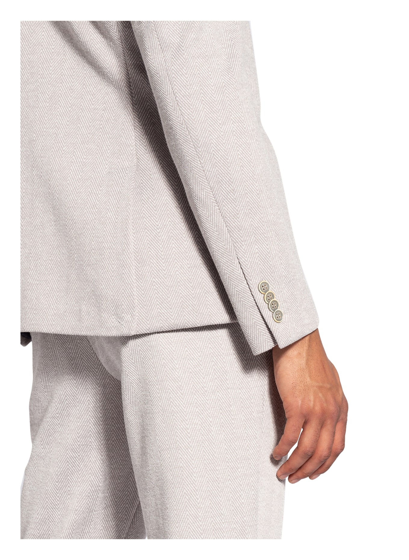 PAUL Suit jacket slim fit in jersey, Color: WHITE/ LIGHT GRAY (Image 5)