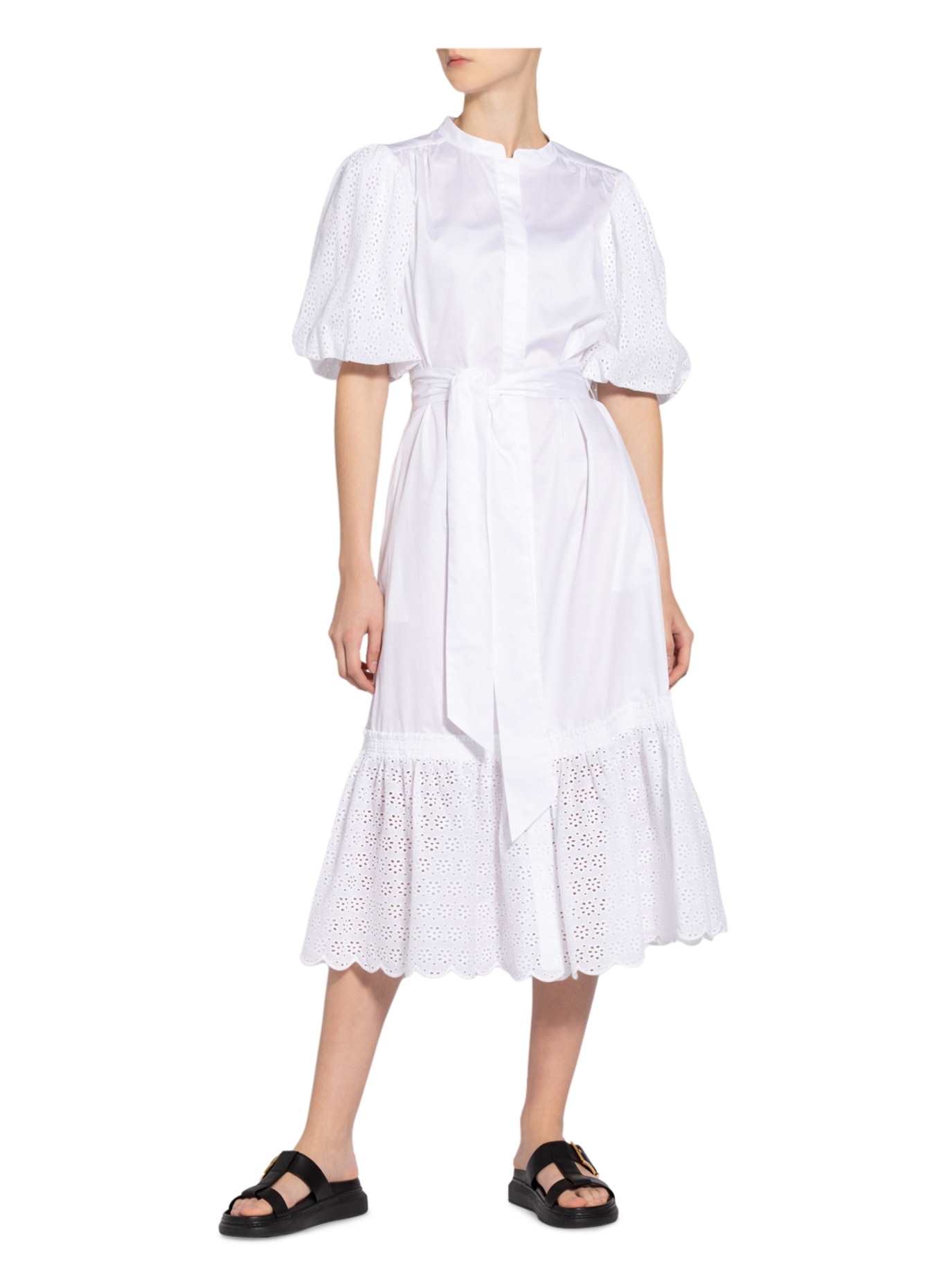 TORY BURCH Dress with broderie anglaise, Color: WHITE (Image 2)