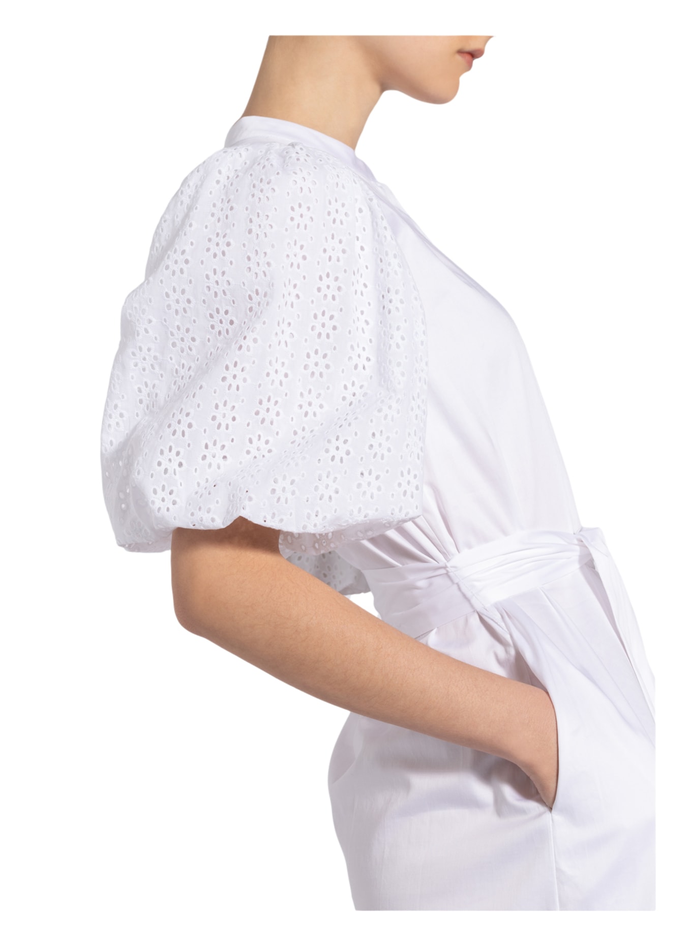TORY BURCH Dress with broderie anglaise, Color: WHITE (Image 4)