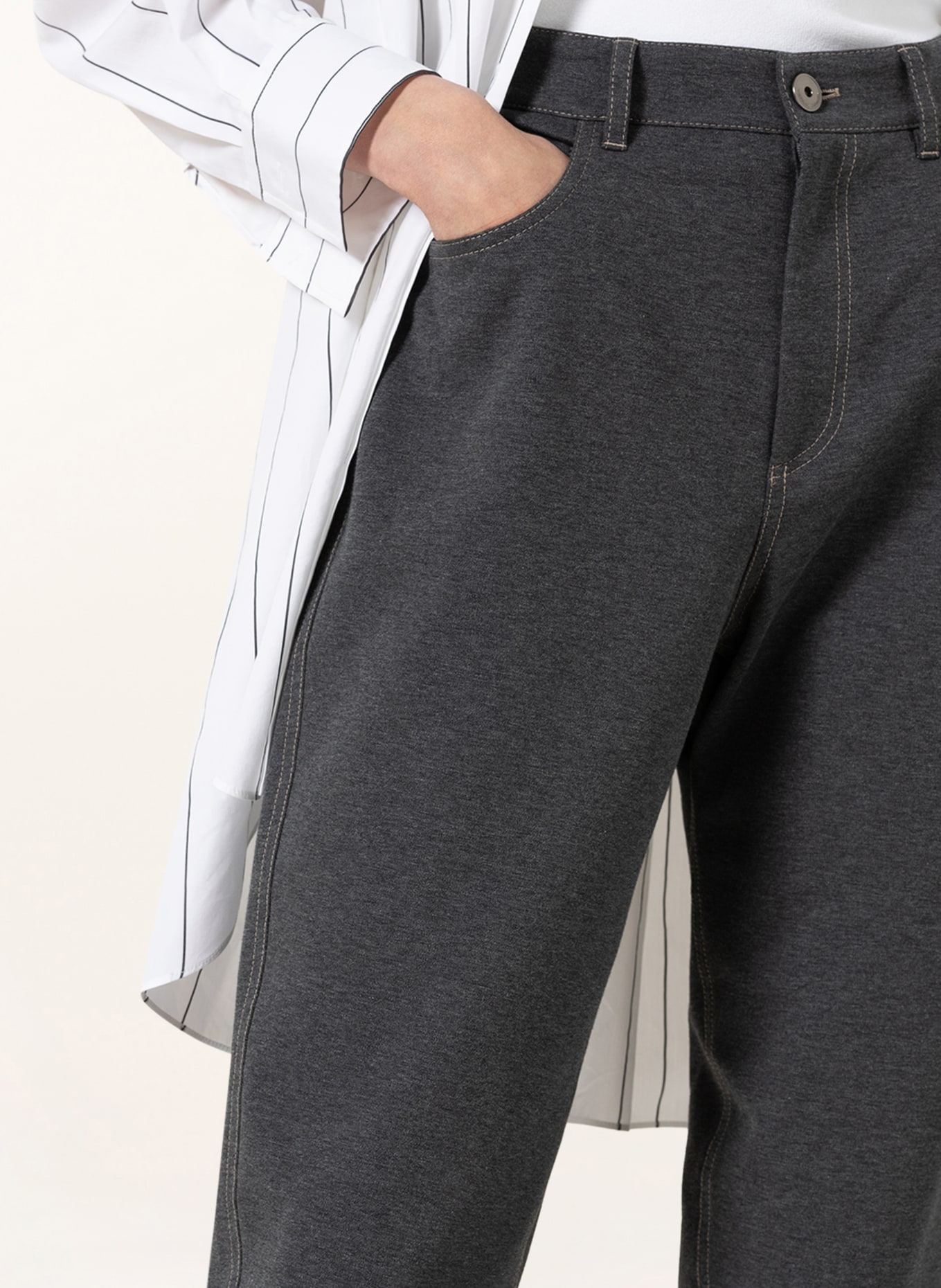 BRUNELLO CUCINELLI Jersey trousers , Color: DARK GRAY (Image 5)