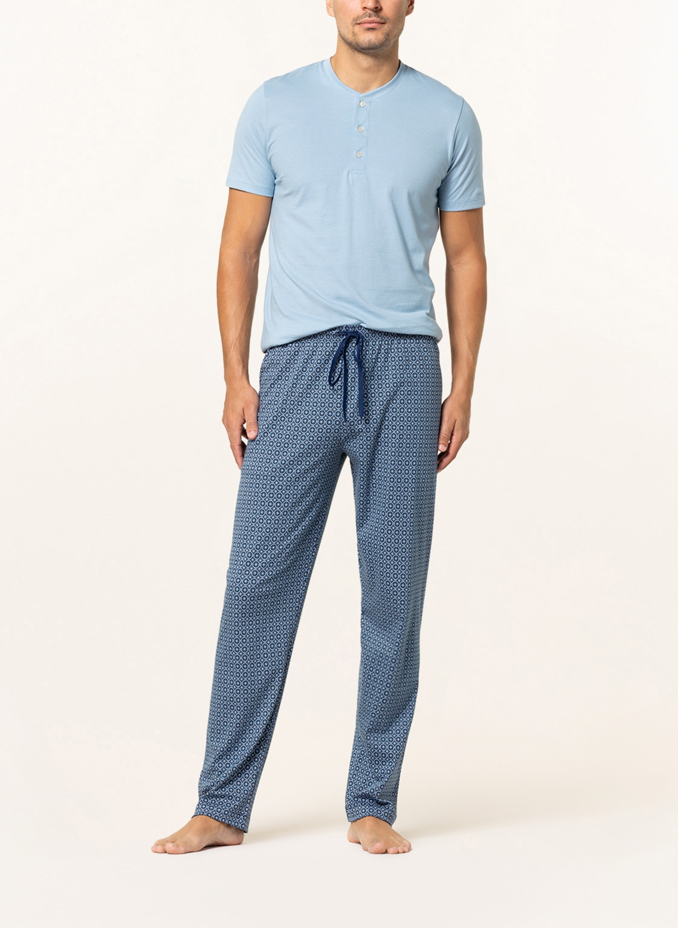 mey Lounge pants series VESANTO, Color: DARK BLUE/ LIGHT BLUE (Image 2)