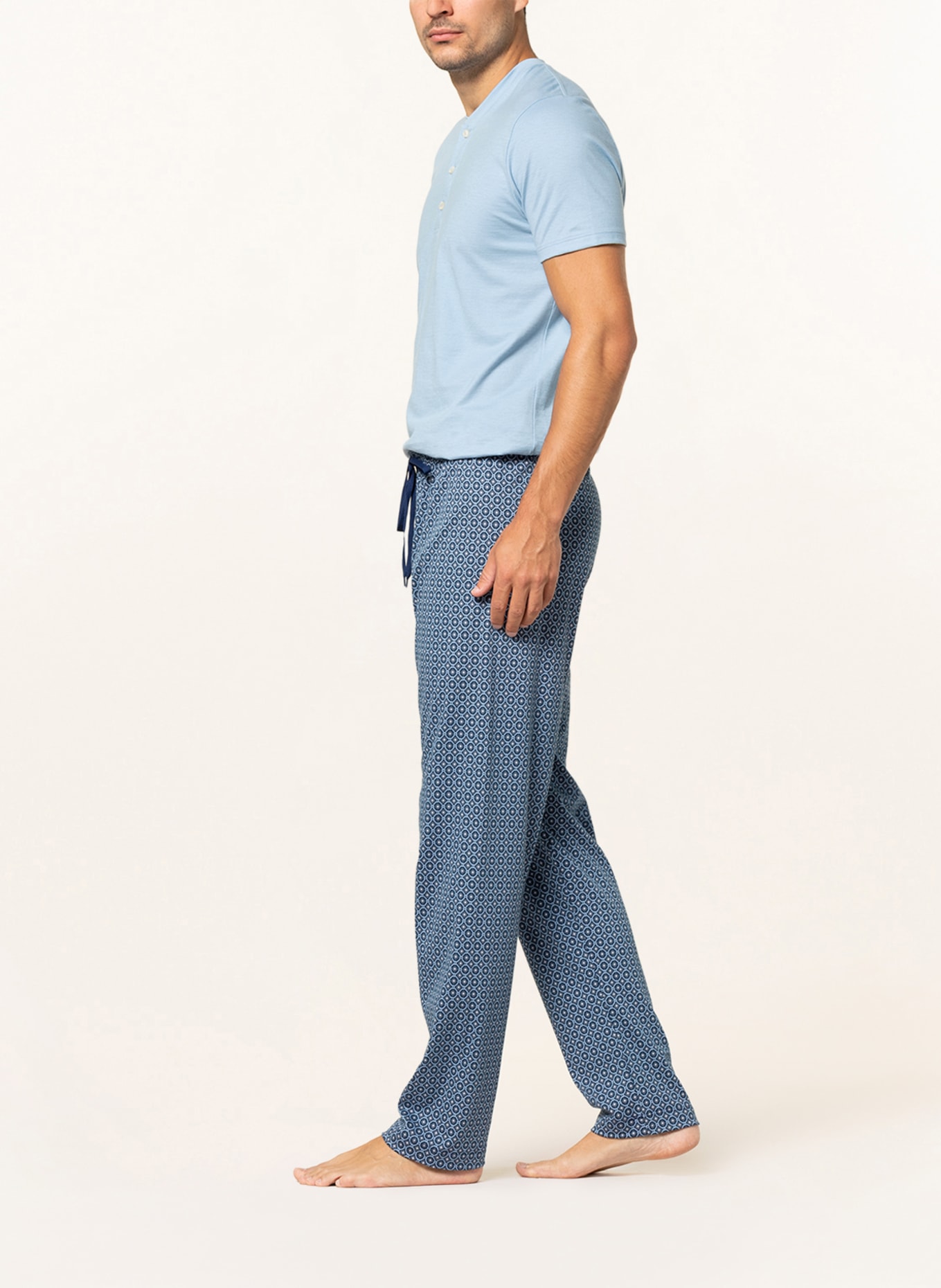 mey Lounge pants series VESANTO, Color: DARK BLUE/ LIGHT BLUE (Image 4)