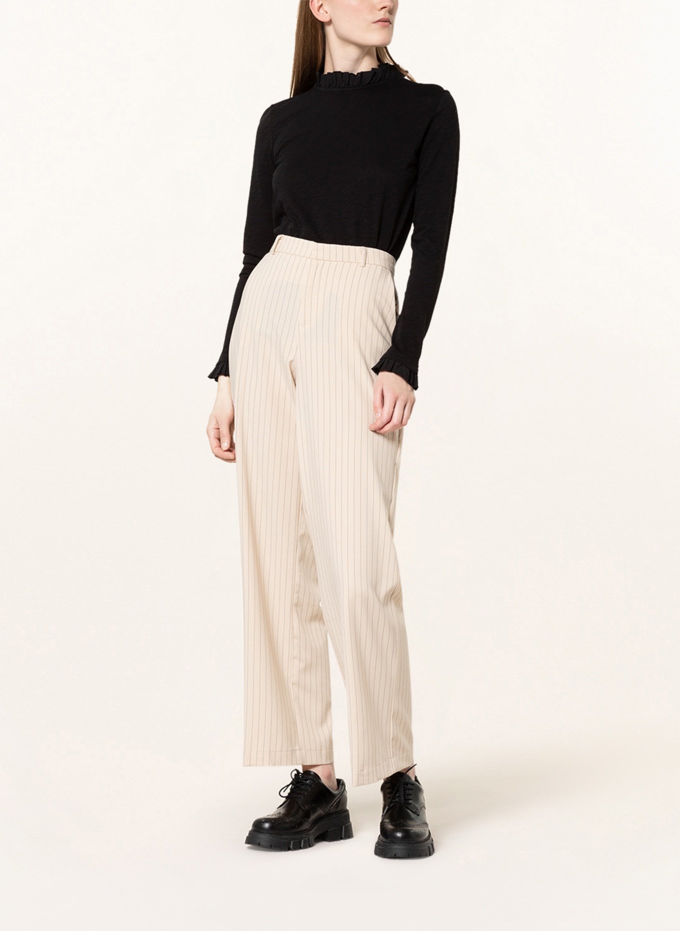 Rich & Royal Longsleeve im Materialmix: SCHWARZ