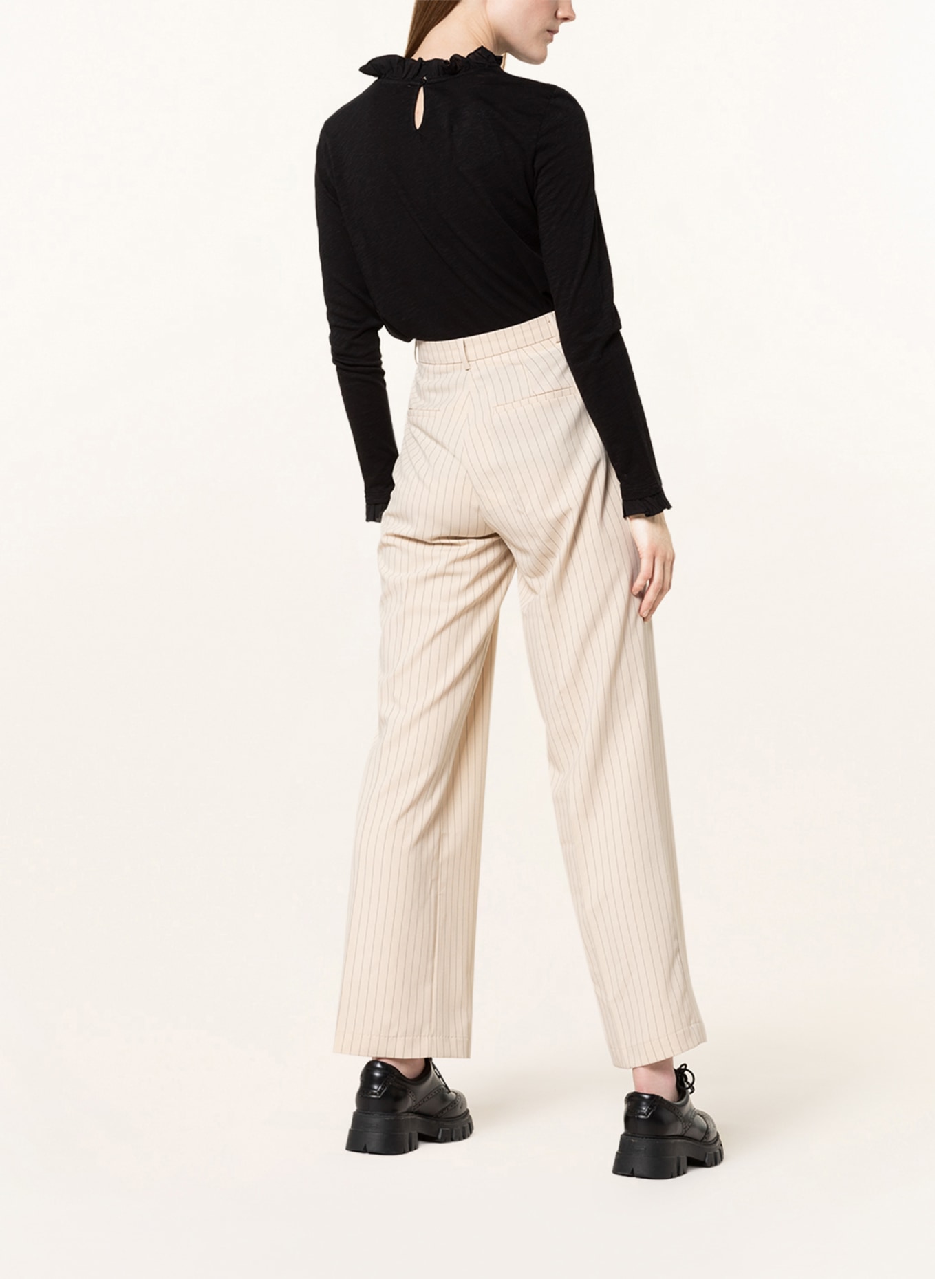 Rich & Royal Longsleeve im Materialmix: SCHWARZ