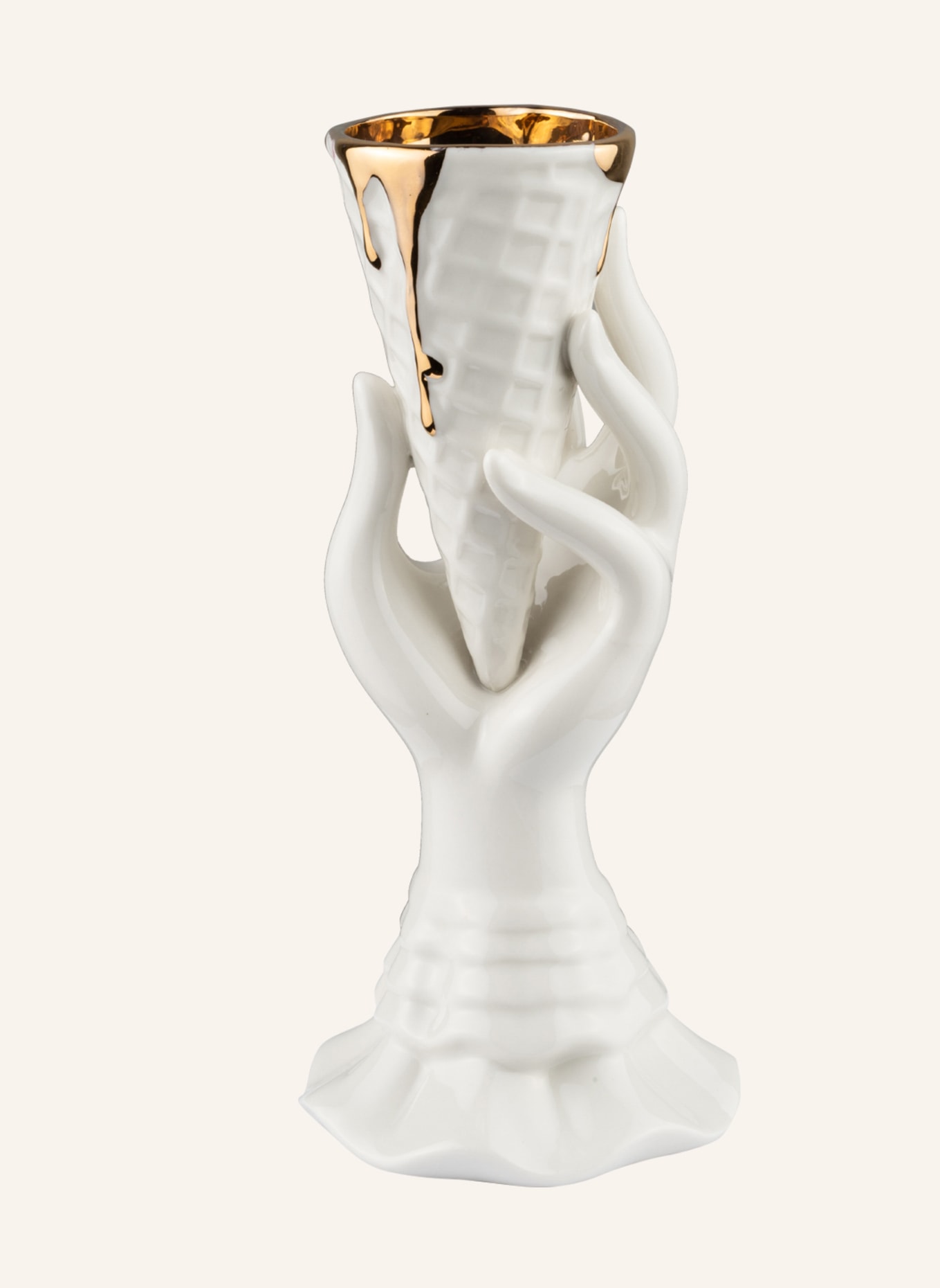 JONATHAN ADLER Vase GILDED MUSE I-SCREAM, Color: WHITE/ GOLD (Image 1)