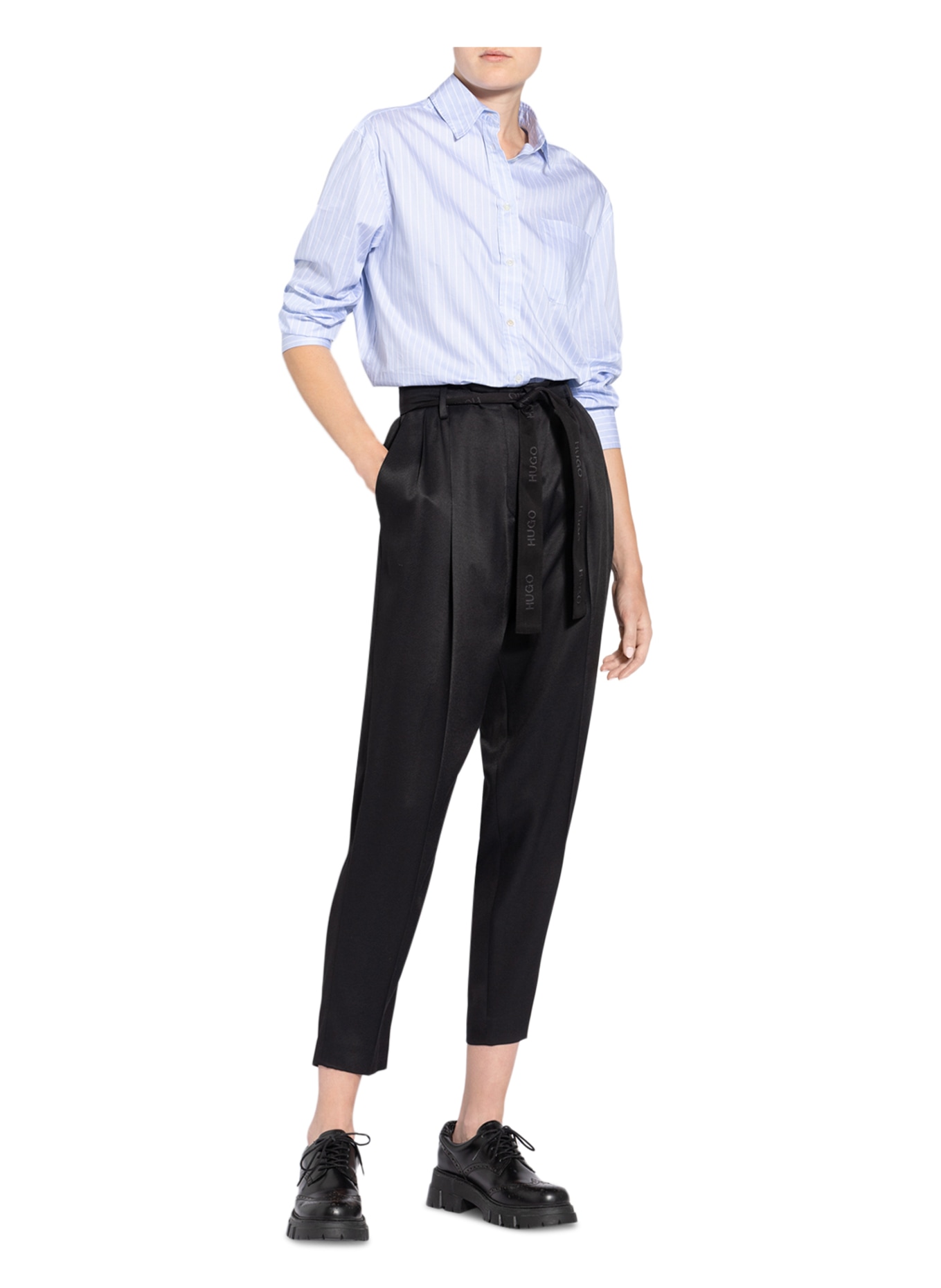 HUGO Trousers HERETA, Color: BLACK (Image 2)