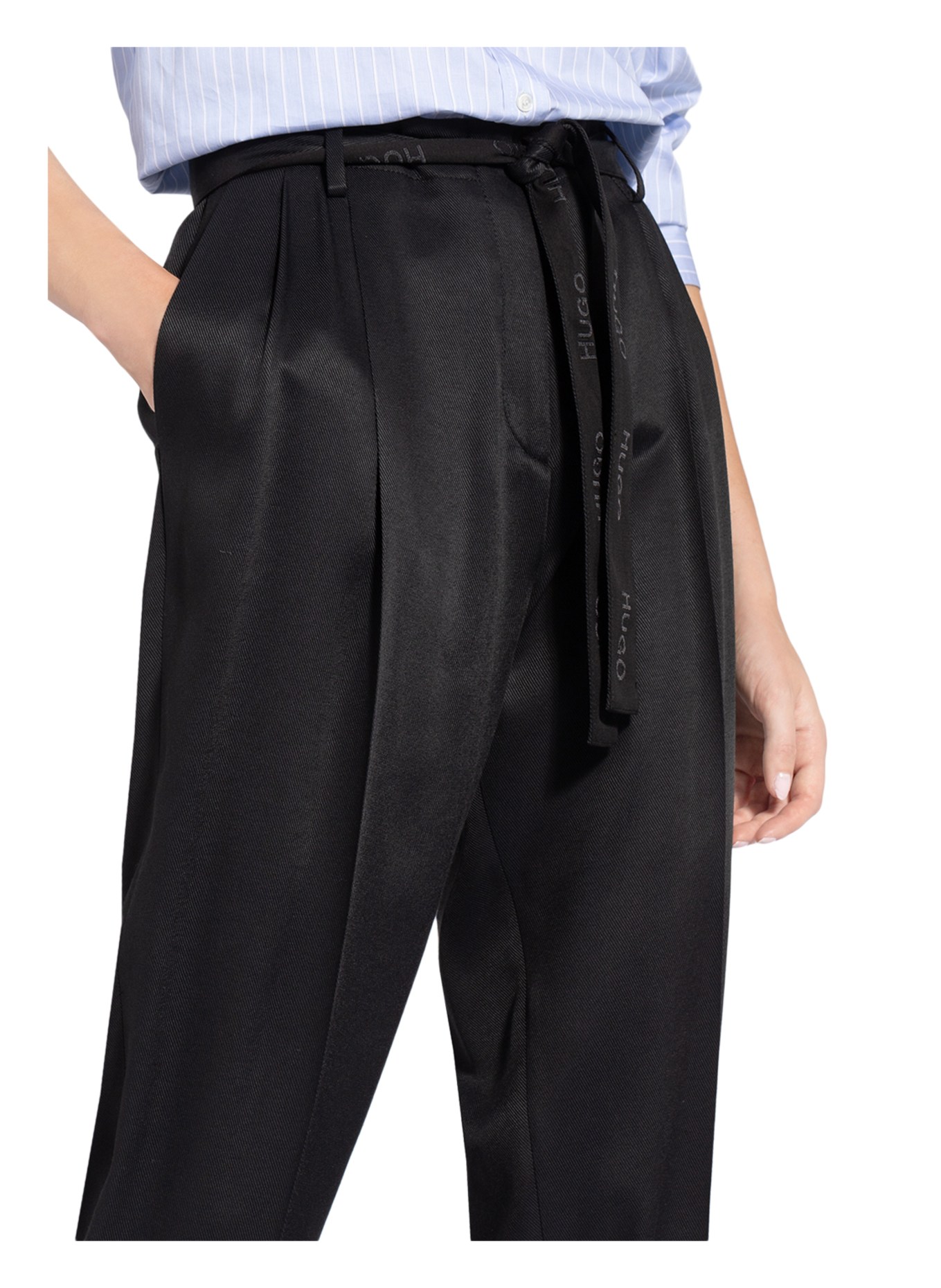 HUGO Trousers HERETA, Color: BLACK (Image 5)