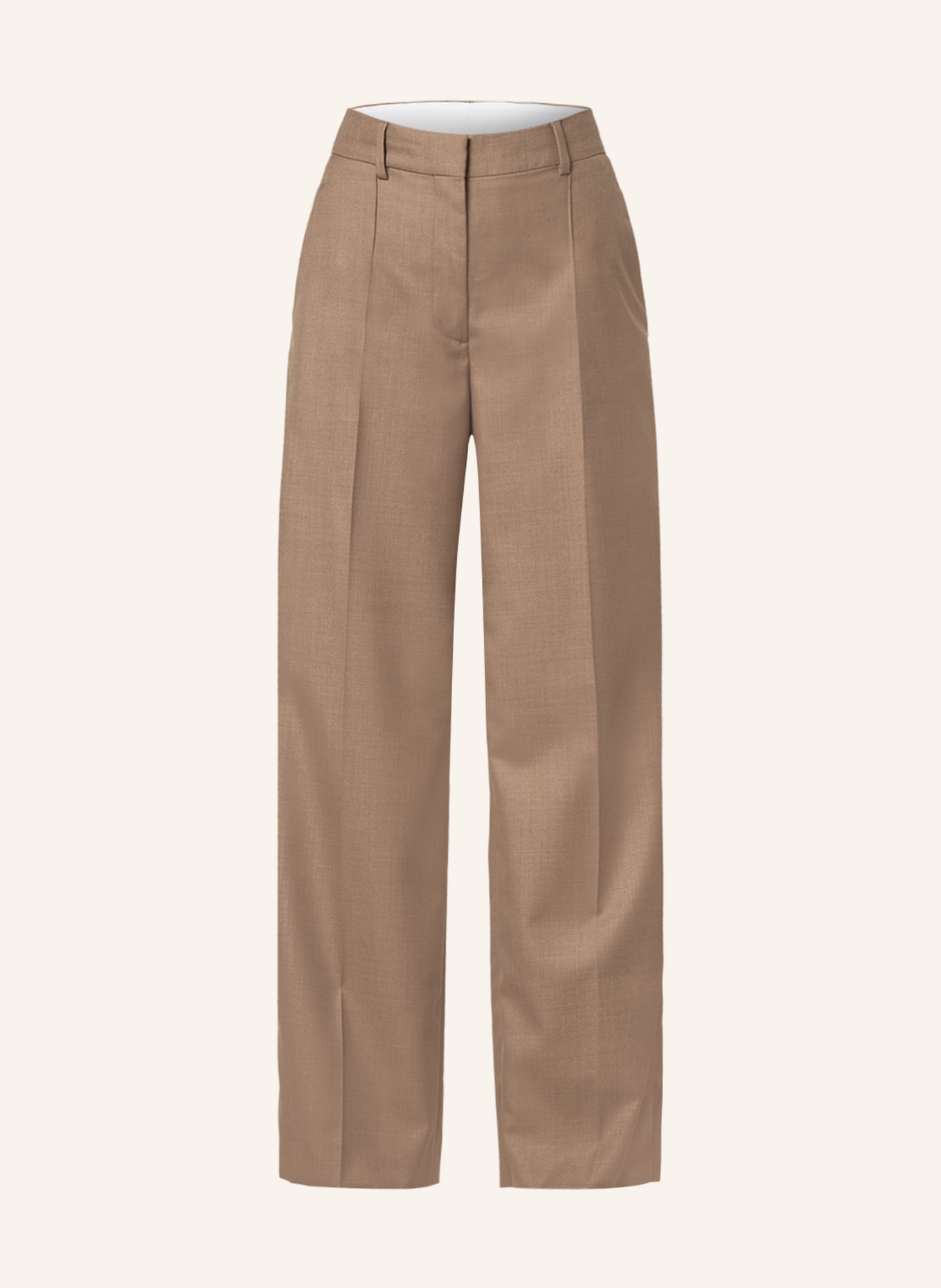 BURBERRY Wide leg trousers JANE with mohair wool and tuxedo stripe, Color: CAMEL (Image 1)