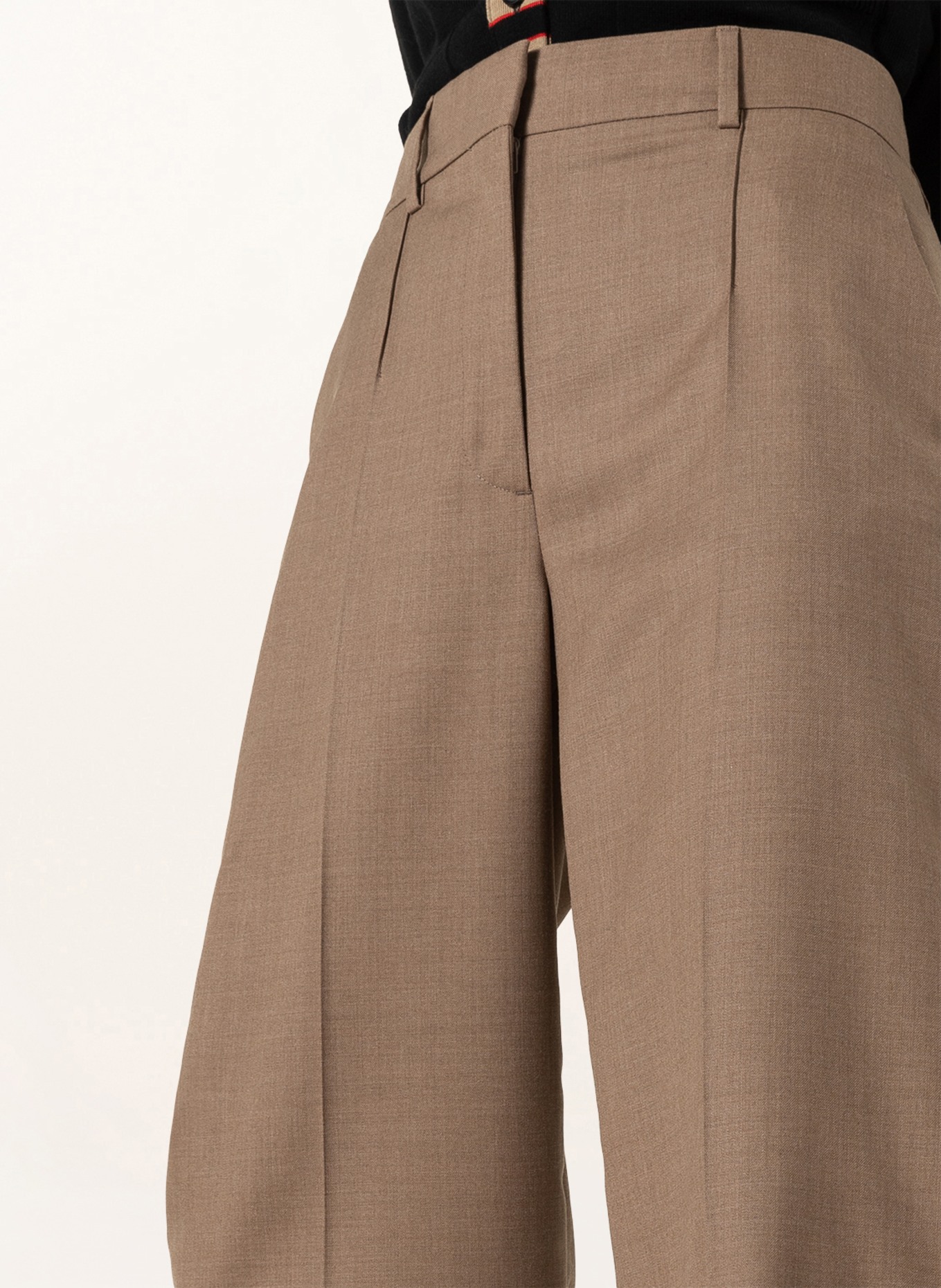 BURBERRY Wide leg trousers JANE with mohair wool and tuxedo stripe, Color: CAMEL (Image 5)