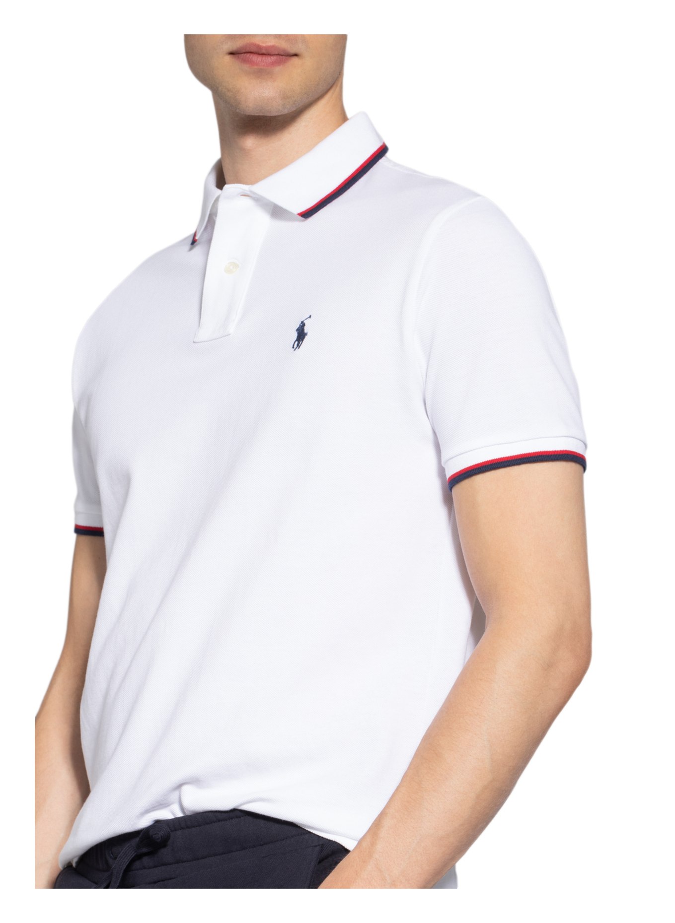 POLO RALPH LAUREN Piqué polo shirt Custom slim fit, Color: WHITE (Image 5)