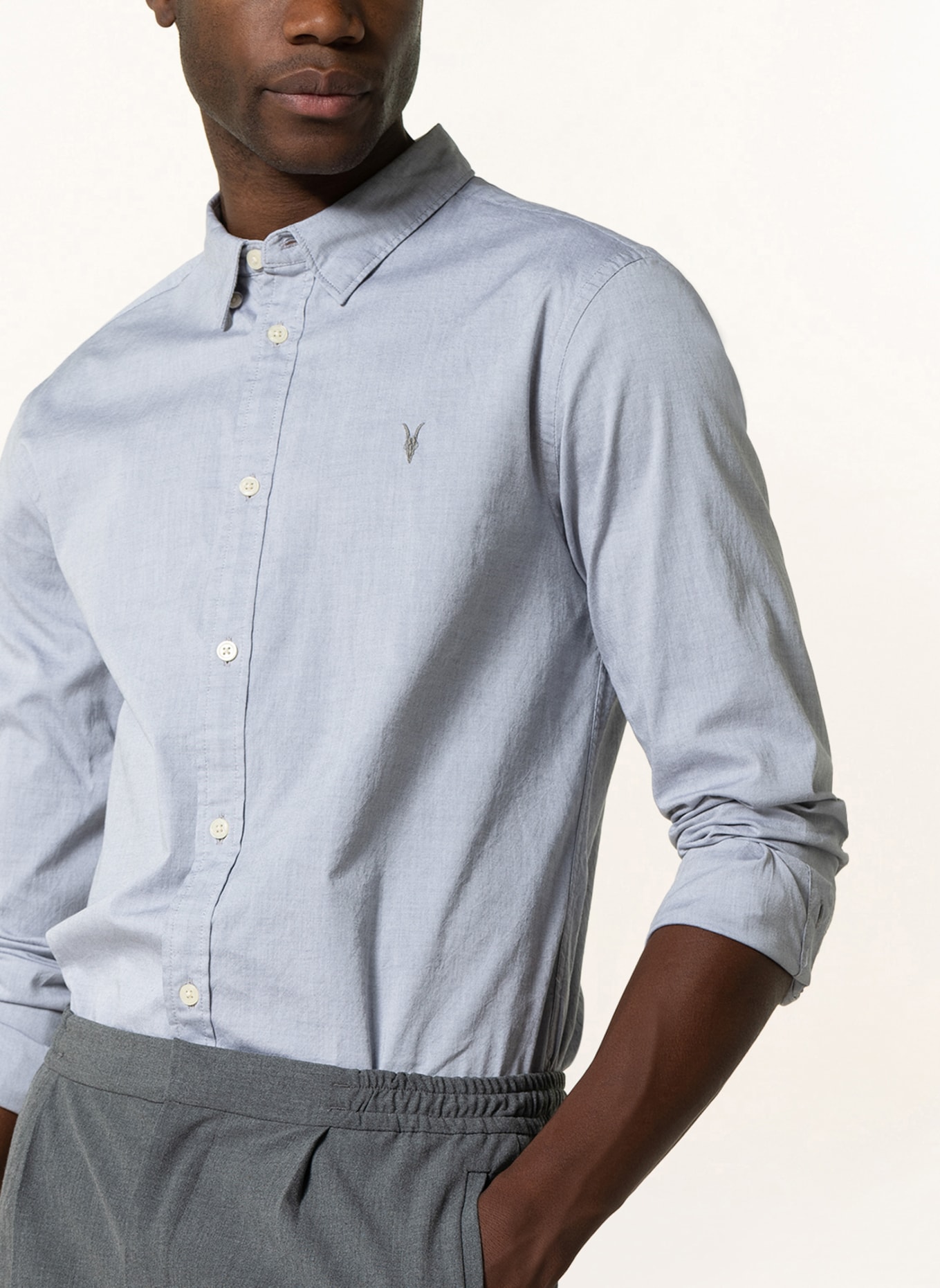 ALLSAINTS Shirt HAWTHORNE extra slim fit, Color: LIGHT GRAY (Image 4)