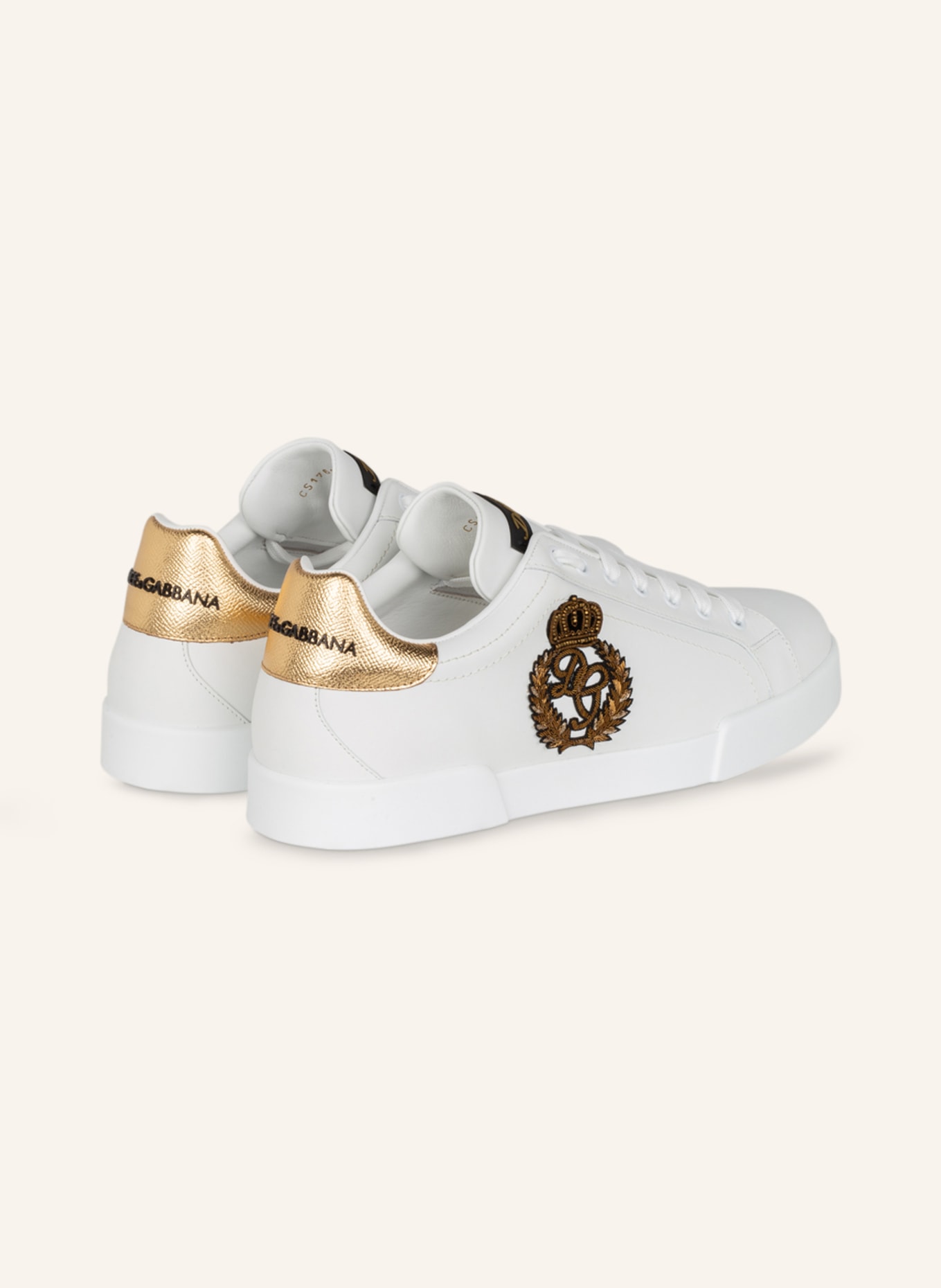 DOLCE & GABBANA Sneakers PORTOFINO, Color: WHITE/ GOLD (Image 2)