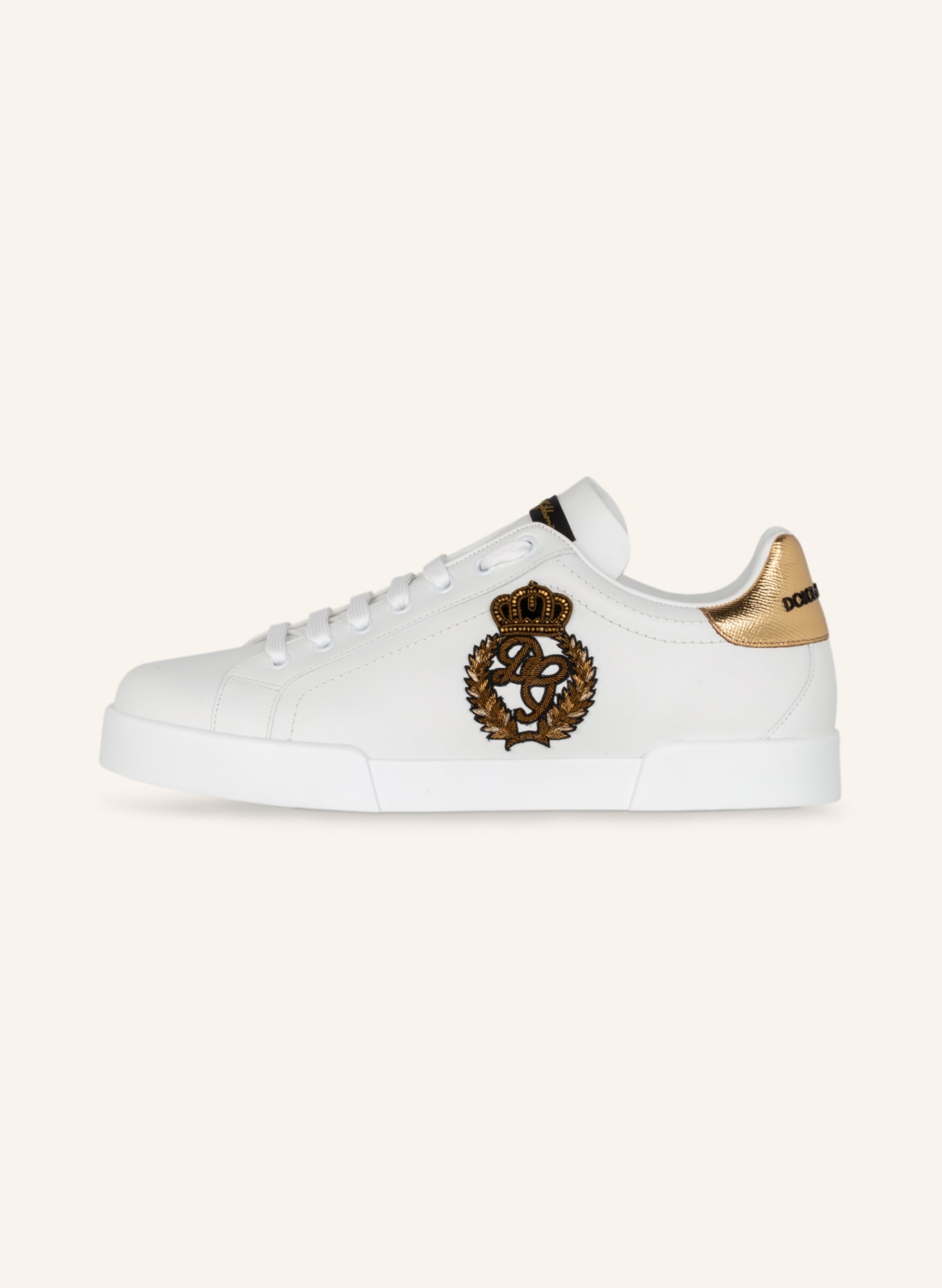 DOLCE & GABBANA Sneakers PORTOFINO, Color: WHITE/ GOLD (Image 4)