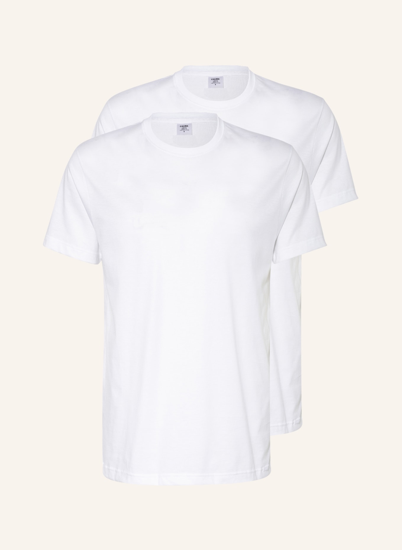 CALIDA 2er-Pack weiss T-Shirts in BENEFIT NATURAL