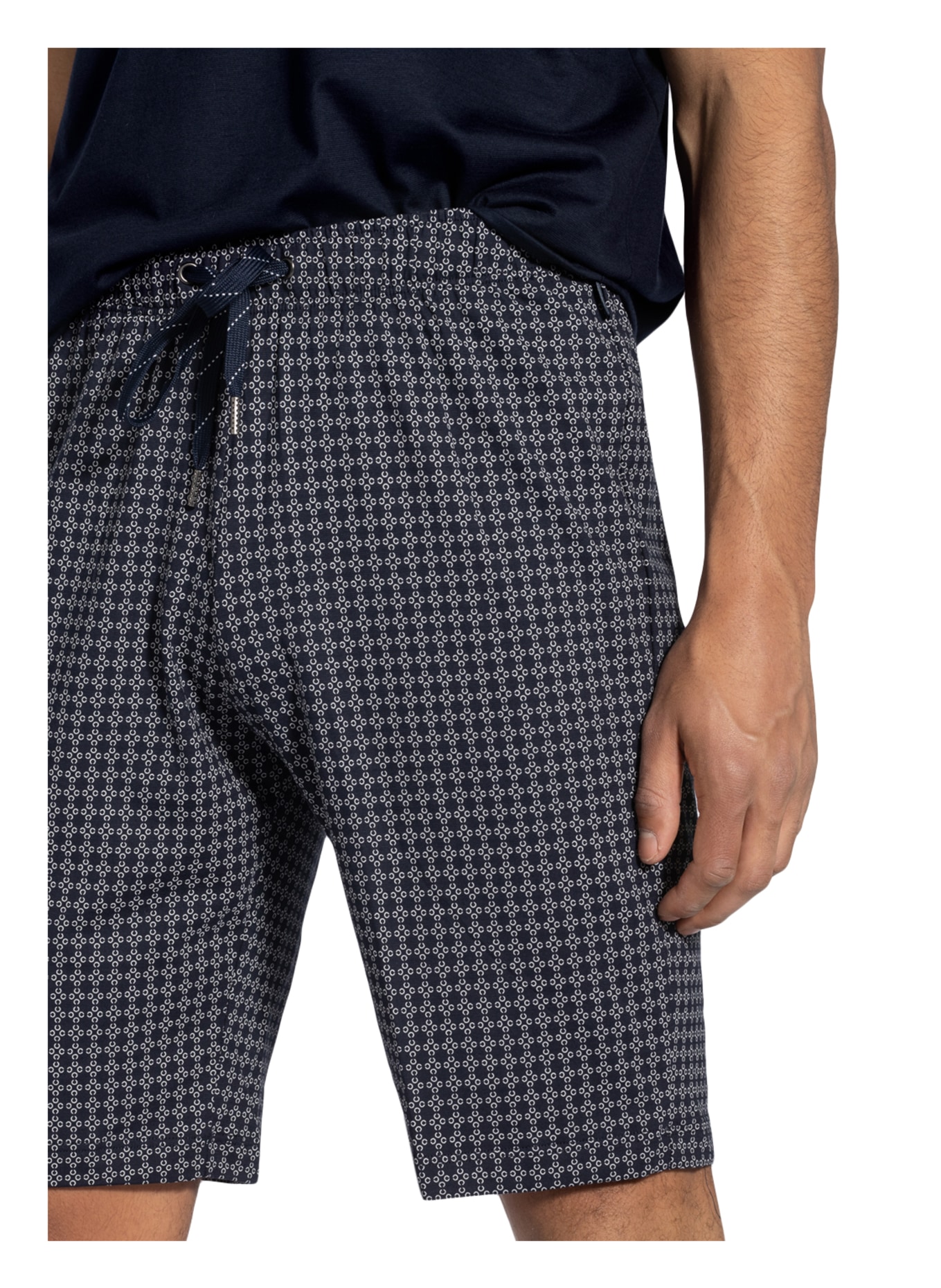 CALIDA Pajama shorts REMIX BASIC SLEEP, Color: WHITE/ DARK BLUE (Image 5)