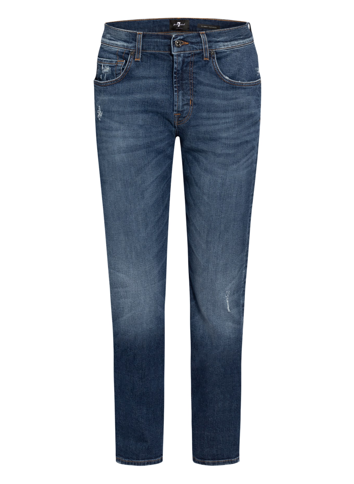 7 for all mankind Destroyed-Jeans SLIMMY Tapered Fit, Farbe: MID BLUE (Bild 1)