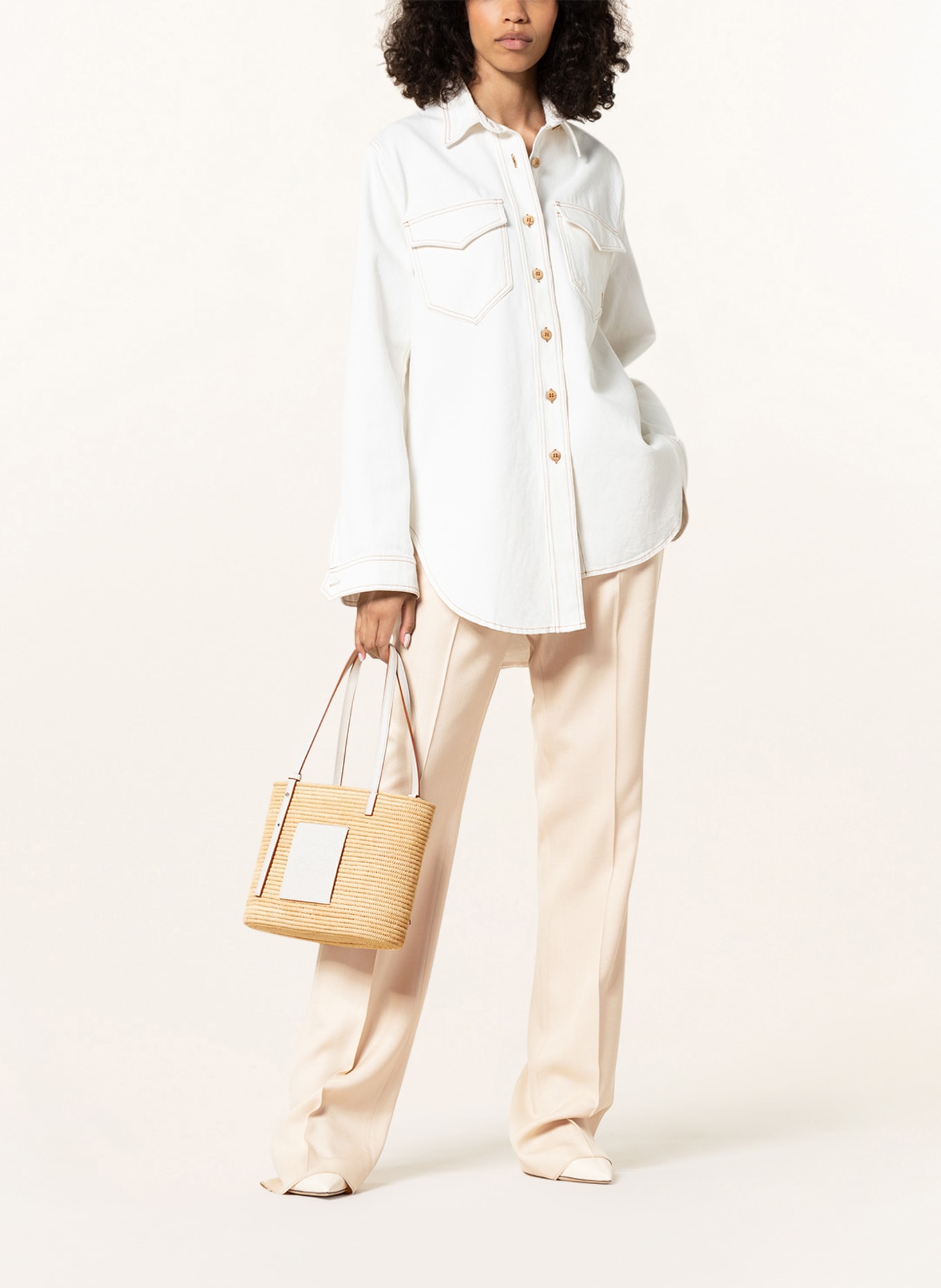 LOEWE Shoulder bag BASKET SQUARE SMALL, Color: CREAM/ WHITE (Image 5)