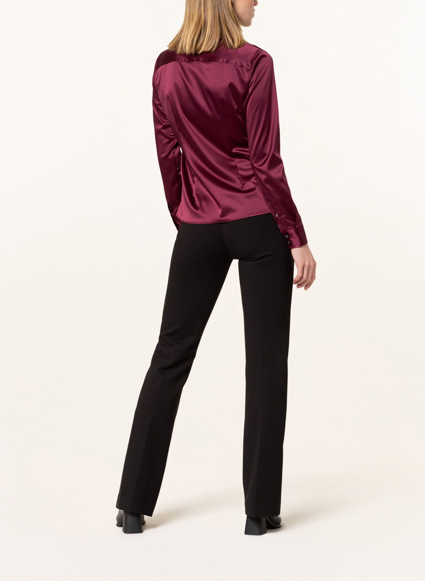 ROBERT FRIEDMAN Koszula AGATA z satyny: CIEMNOCZERWONY