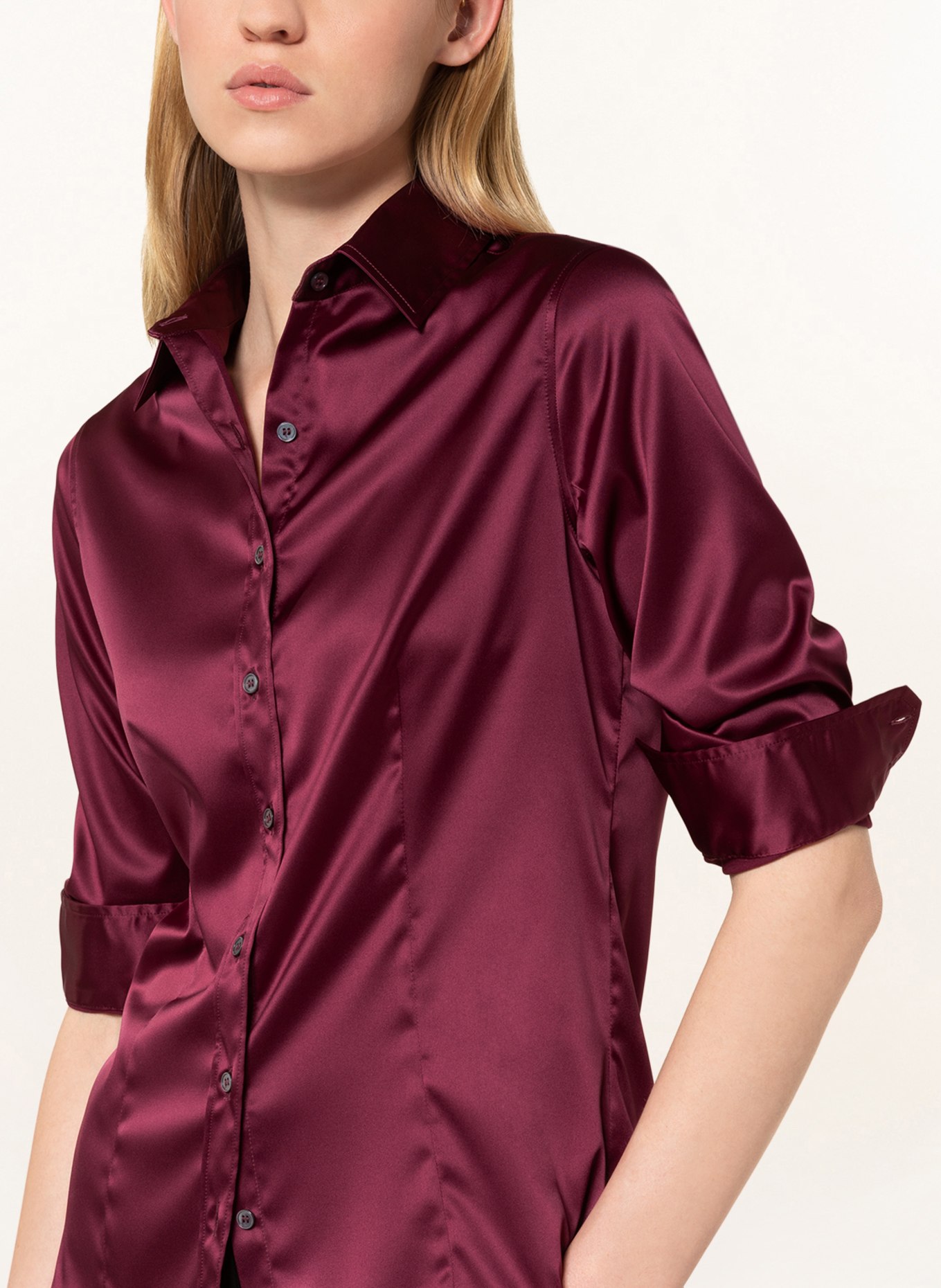 ROBERT FRIEDMAN Koszula AGATA z satyny: CIEMNOCZERWONY