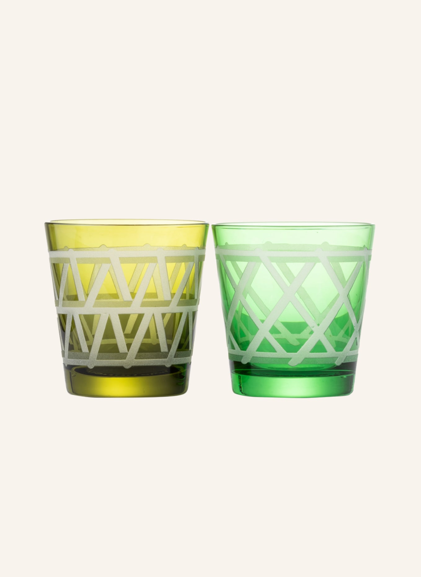 POLSPOTTEN Set of 4 drinking glasses , Color: LIGHT GREEN/ GREEN (Image 2)