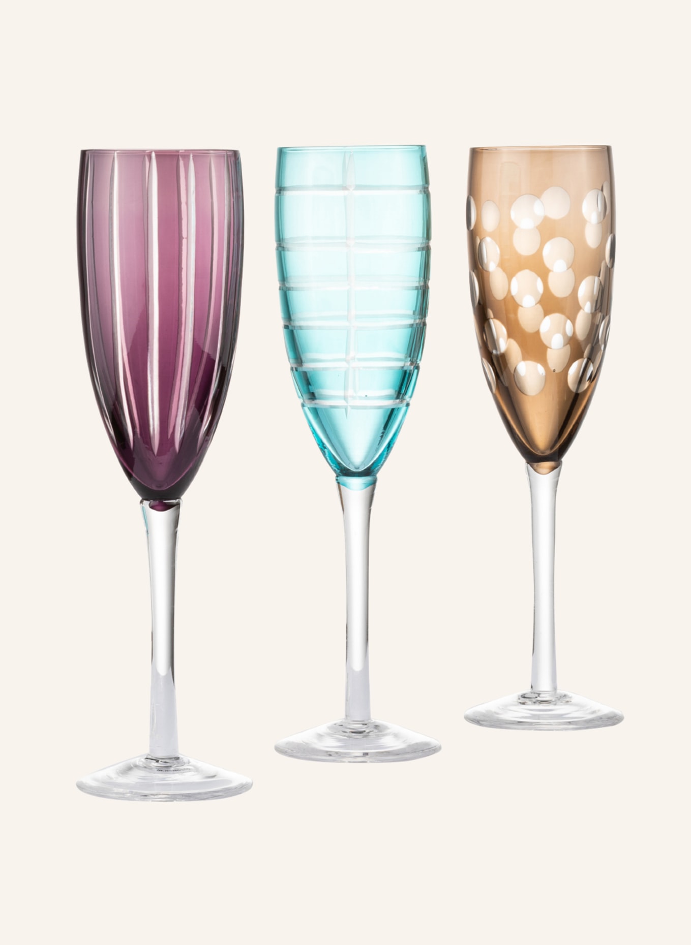 POLSPOTTEN 6er-Set Champagnergläser, Farbe: LILA/ BLAU/ BRAUN (Bild 4)