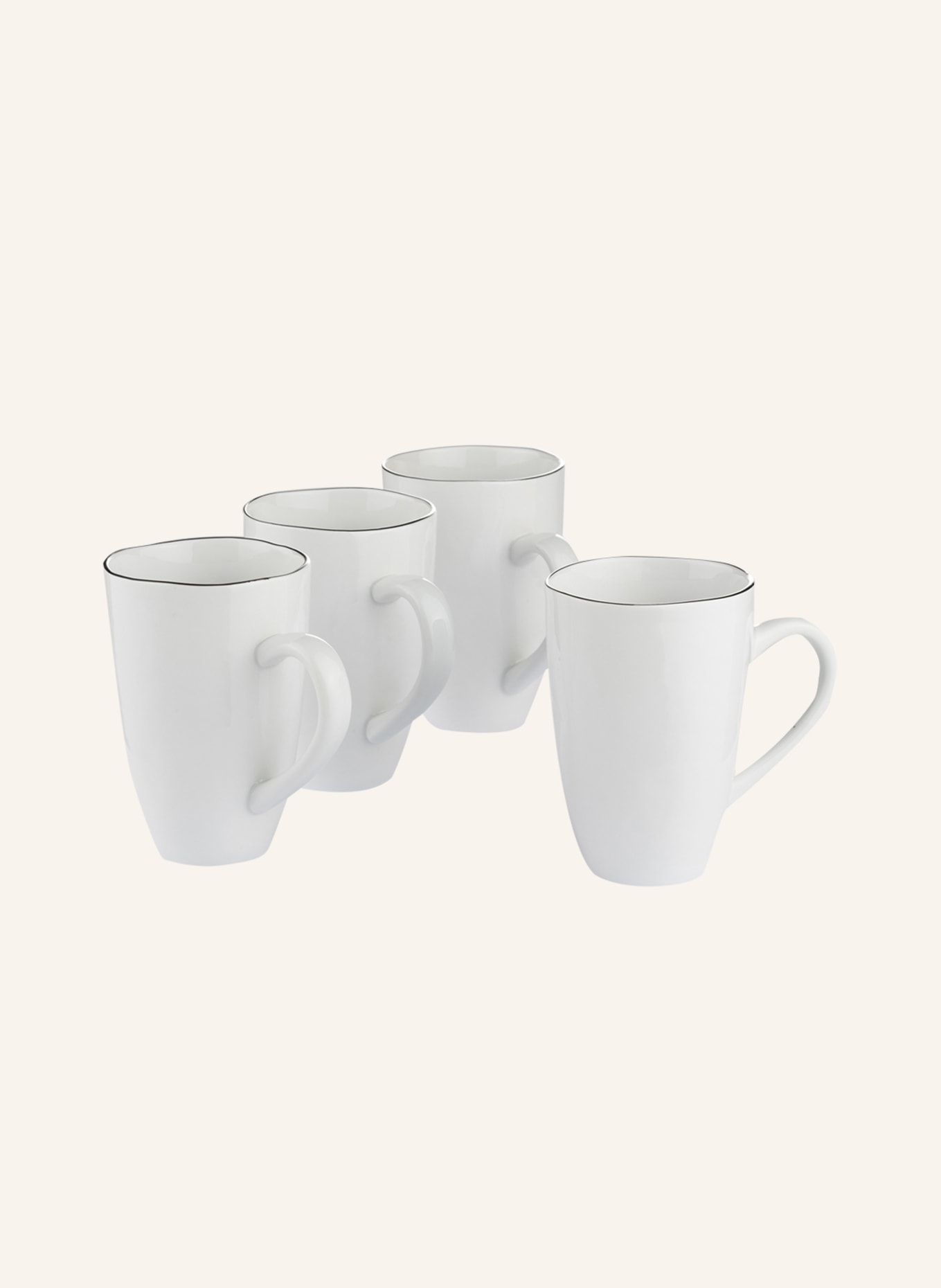 BROSTE COPENHAGEN Set of 4 mugs SALT, Color: WHITE/ BLACK (Image 1)
