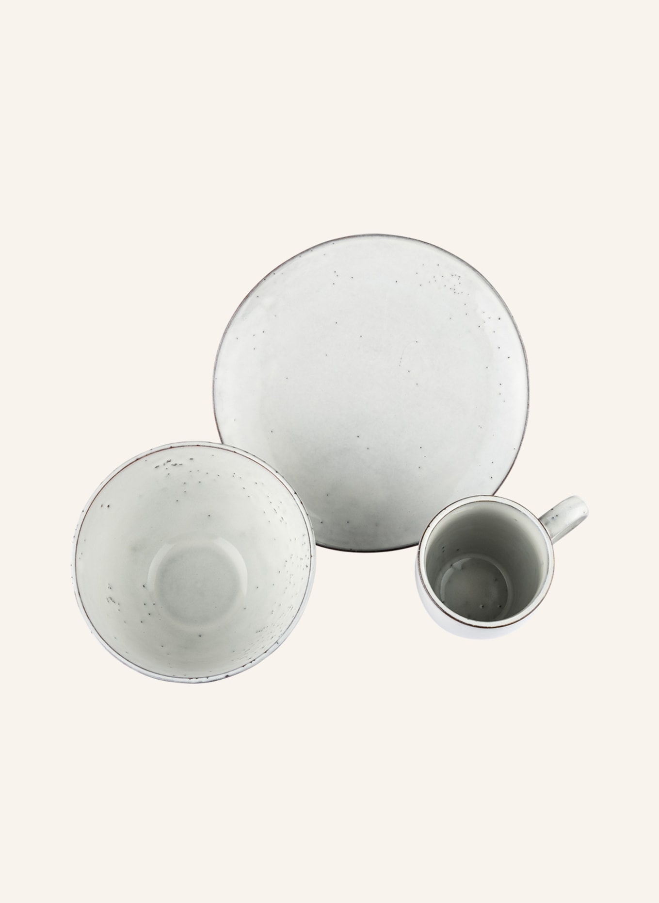 BROSTE COPENHAGEN 12-piece Tableware NORDIC SAND , Color: WHITE/ LIGHT BROWN (Image 2)