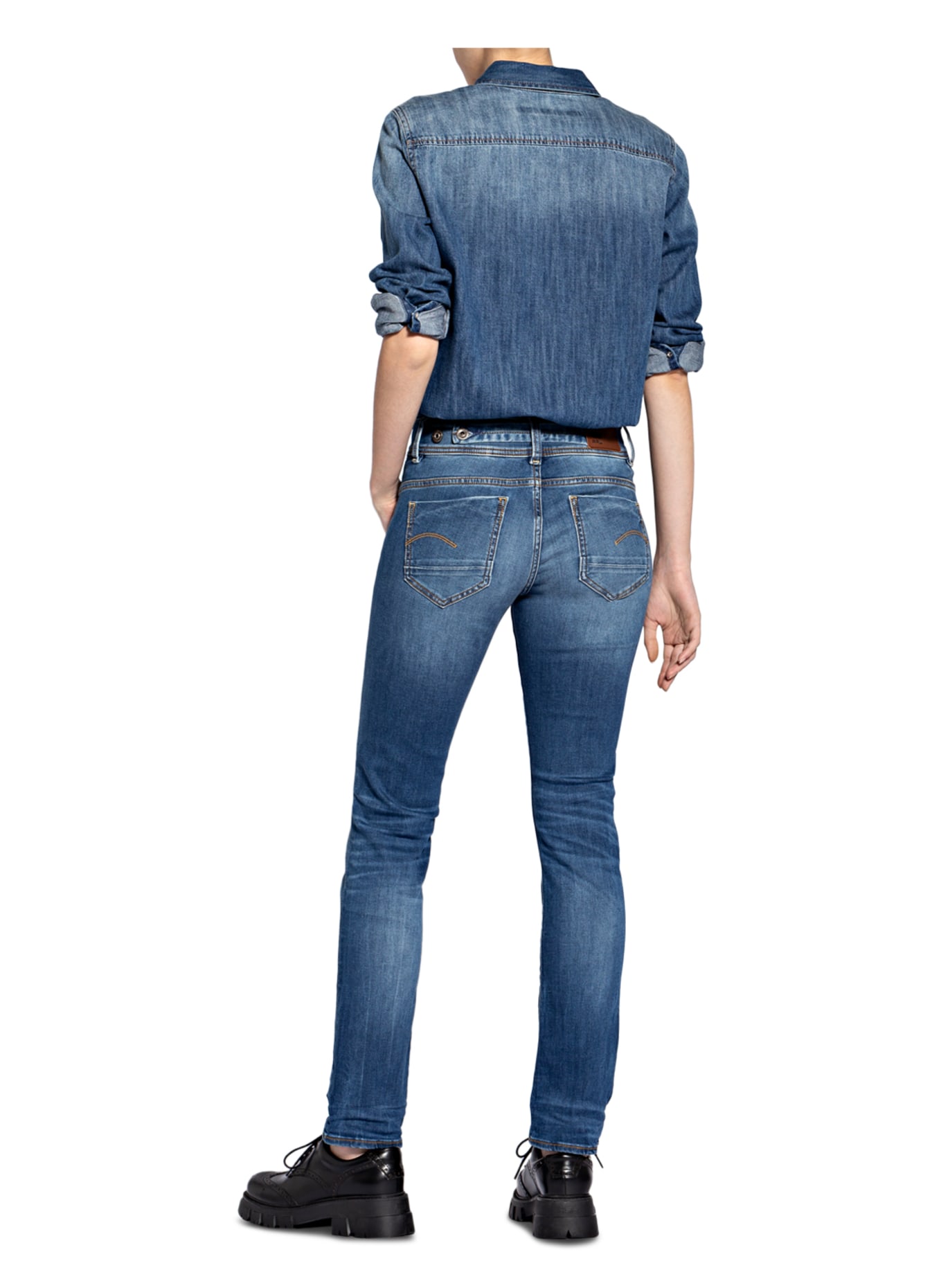 G-Star RAW Straight Jeans MIDGE SADDLE, Farbe: 6028 MEDIUM INDIGO AGED (Bild 3)