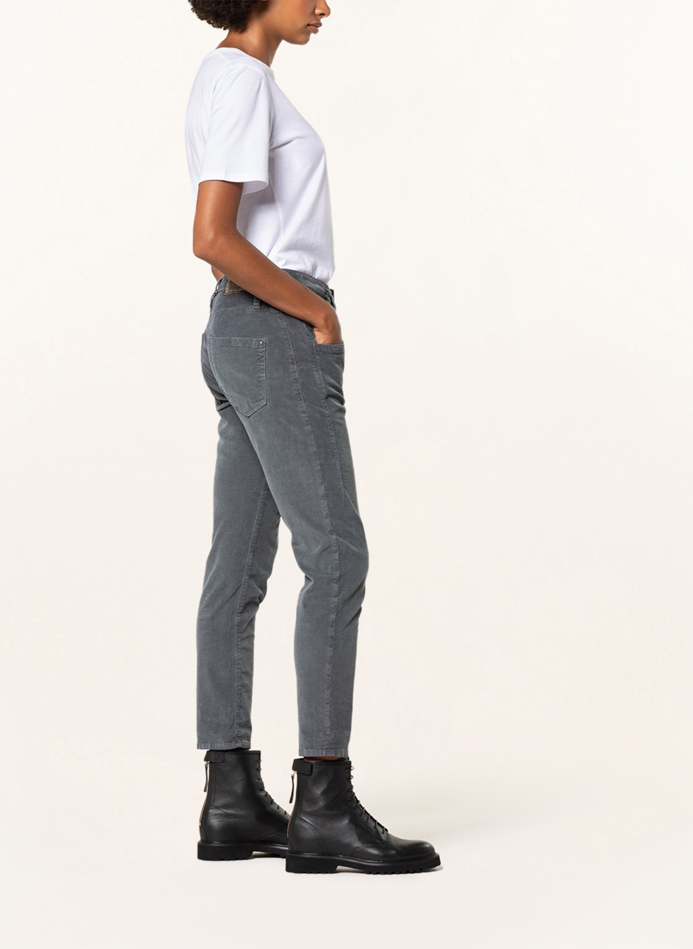 Herrlicher 7/8 corduroy trousers SHYRA, Color: GRAY (Image 4)