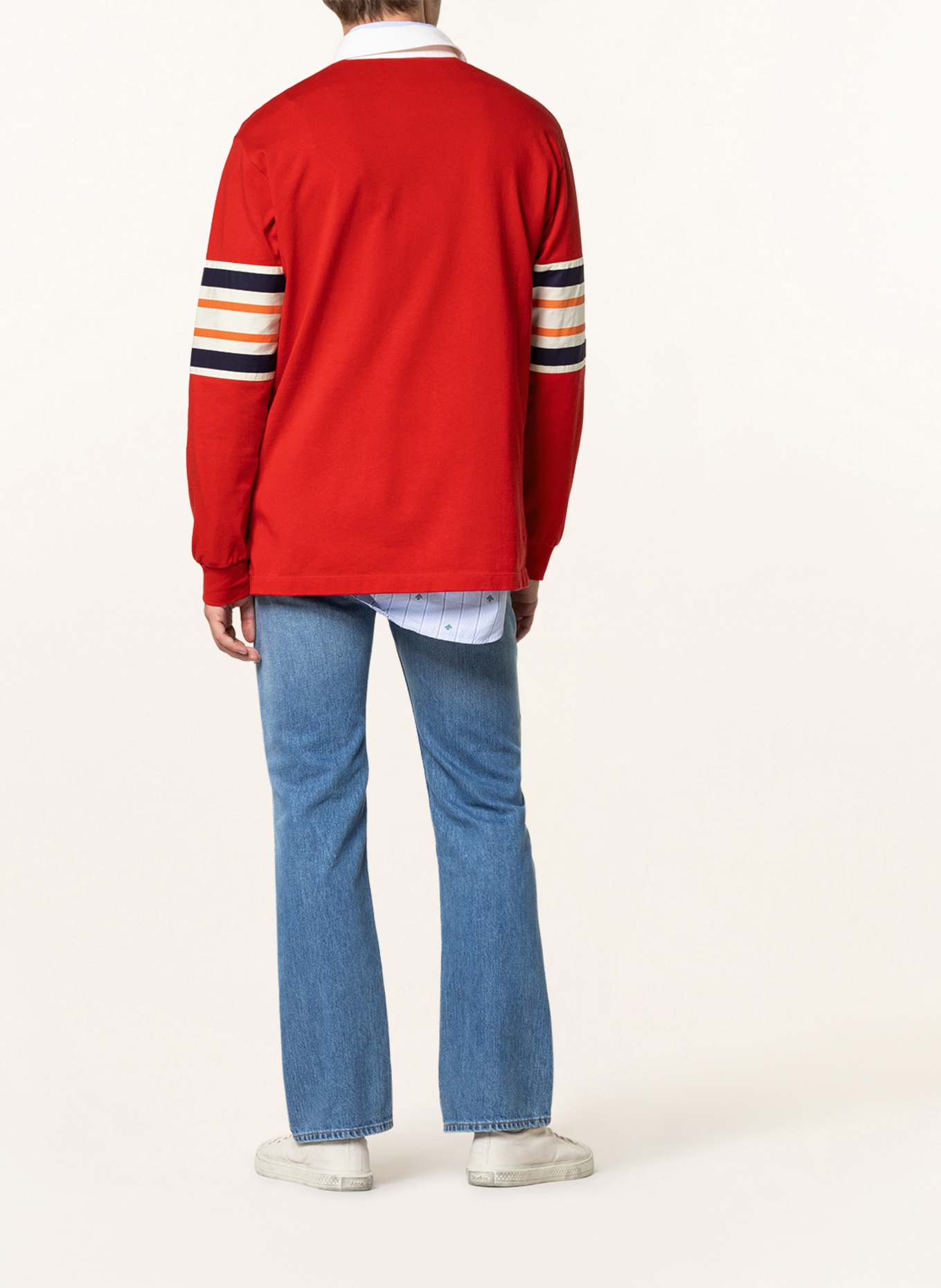 GUCCI Jersey polo shirt , Color: RED/ ORANGE/ DARK BLUE (Image 3)