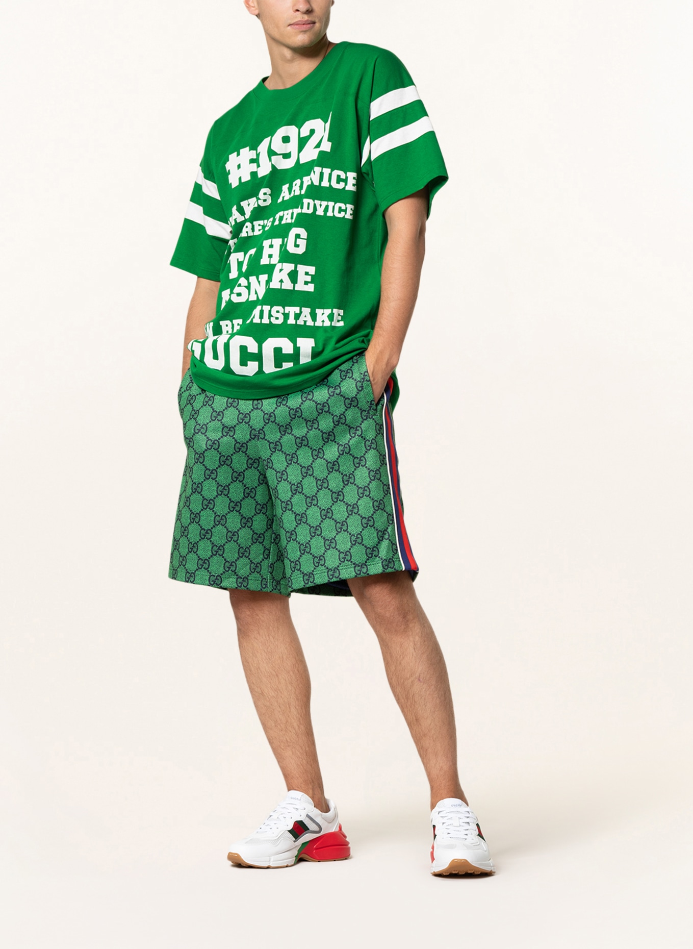 GUCCI Oversized shirt , Color: GREEN/ WHITE (Image 2)