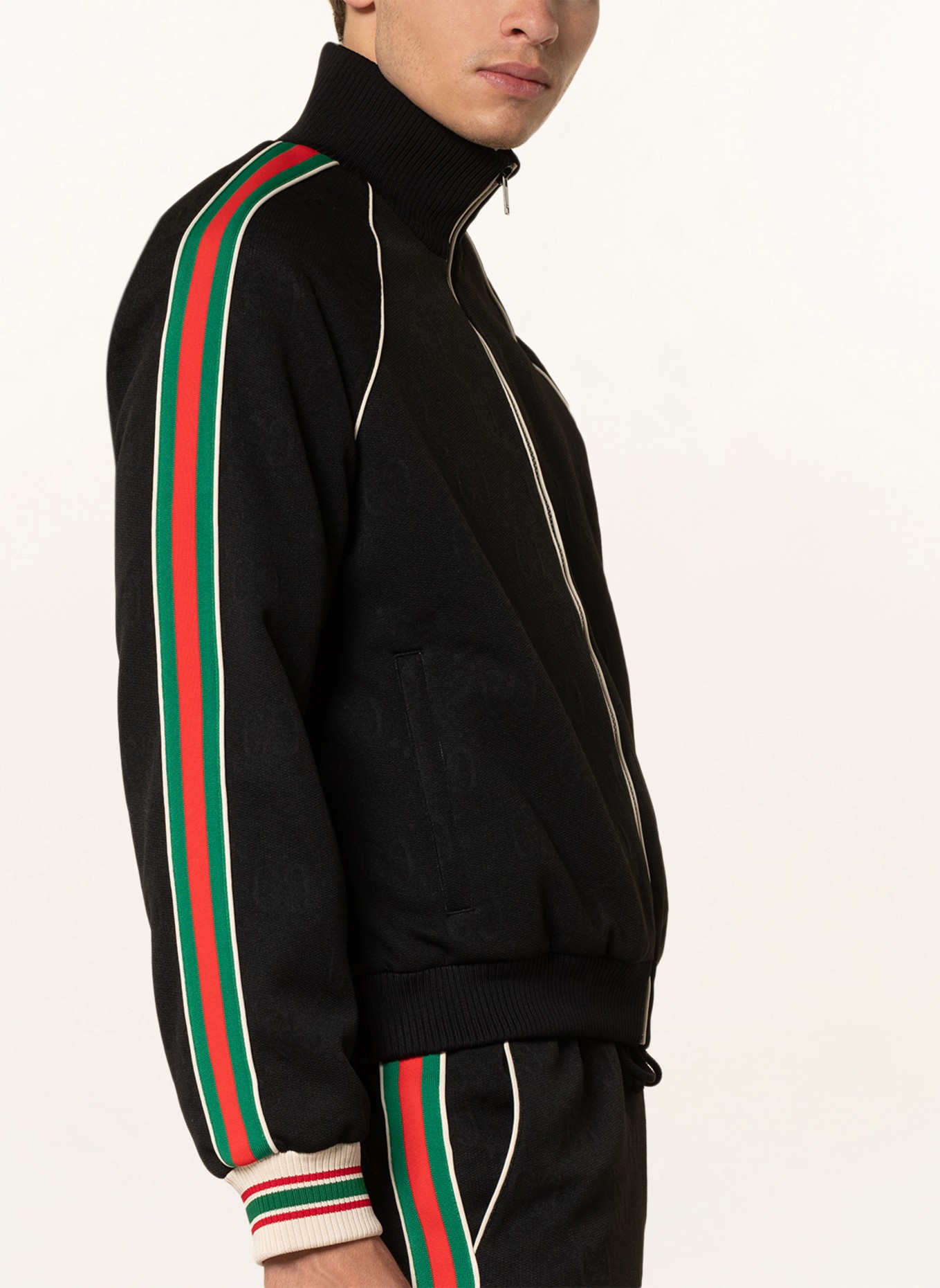 GUCCI Training jacket GG with tuxedo stripes, Color: BLACK (Image 4)