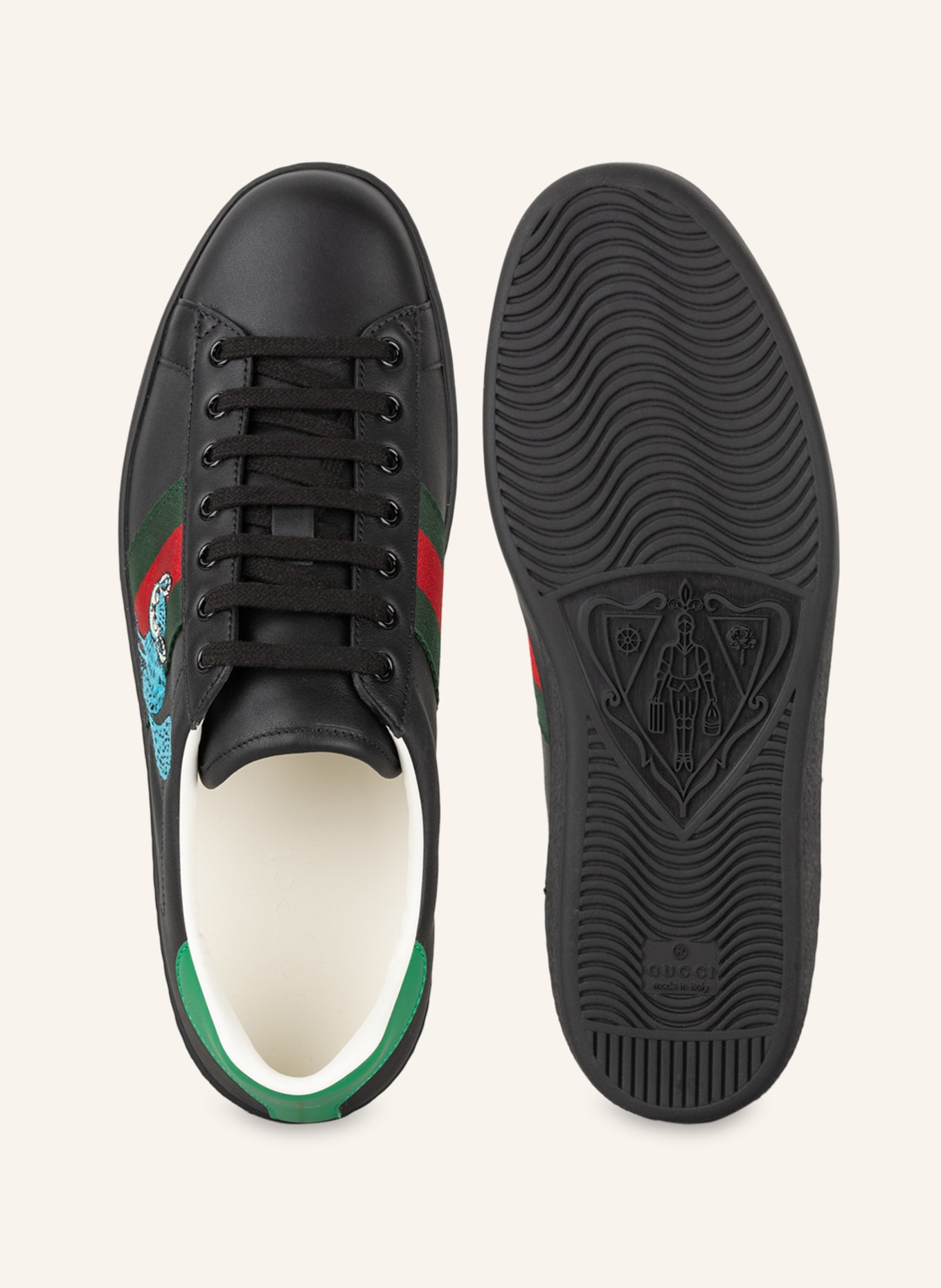 GUCCI Sneaker NEW ACE, Farbe: SCHWARZ/ GRÜN/ ROT (Bild 5)